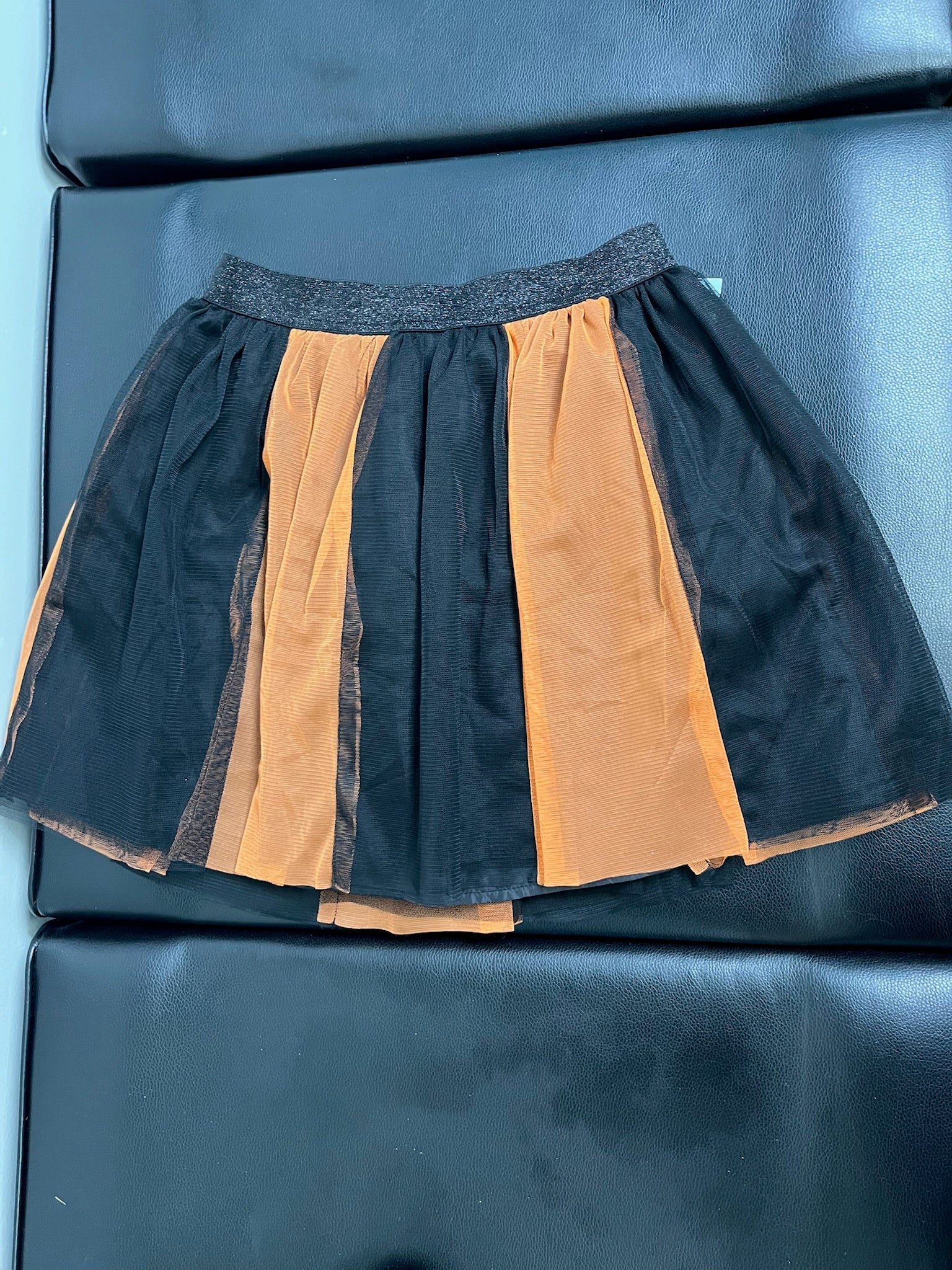 Girls Black & Orange Striped Skirt image 0