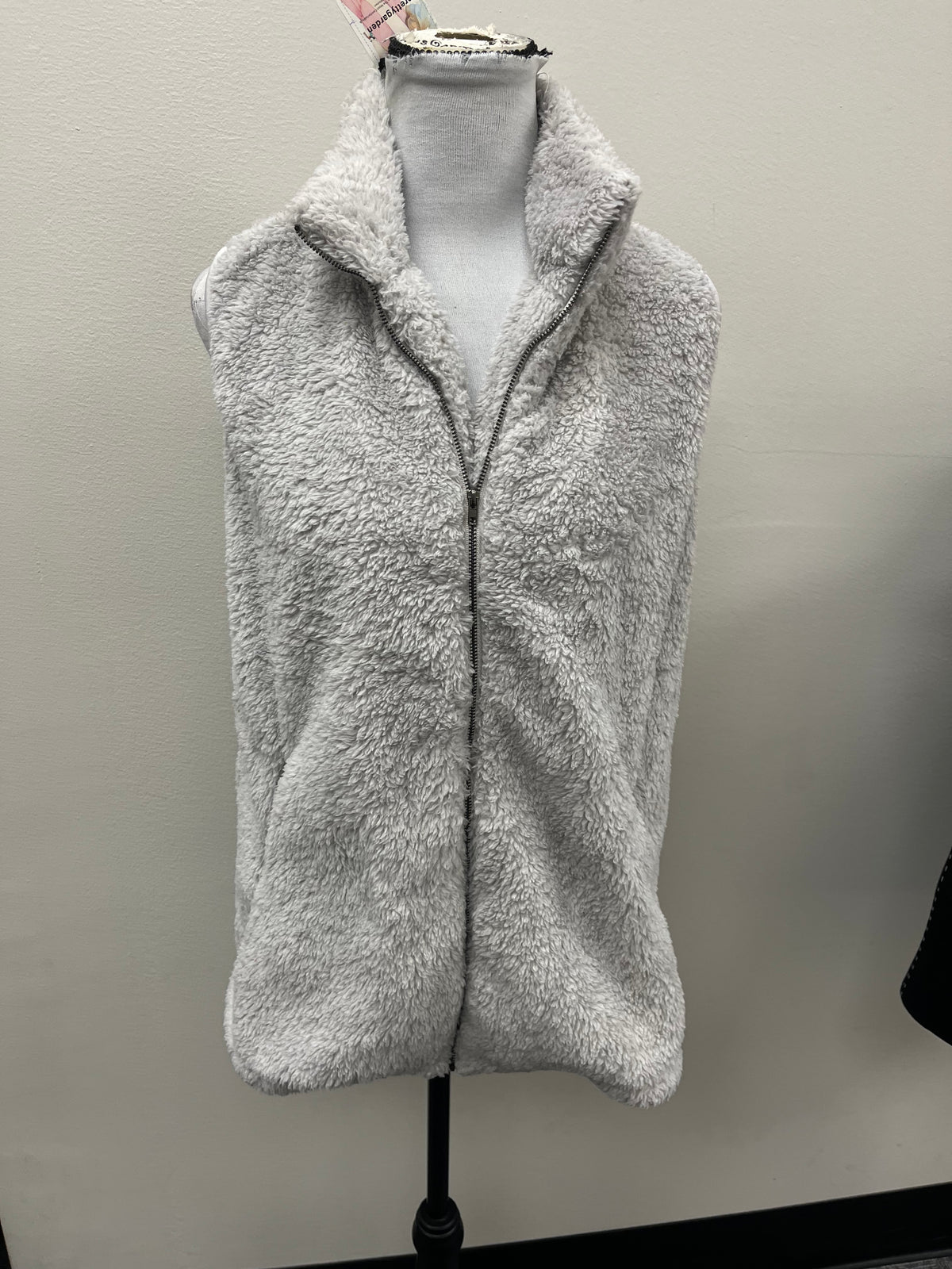 New Women’s Grey Fuzzy Vest
