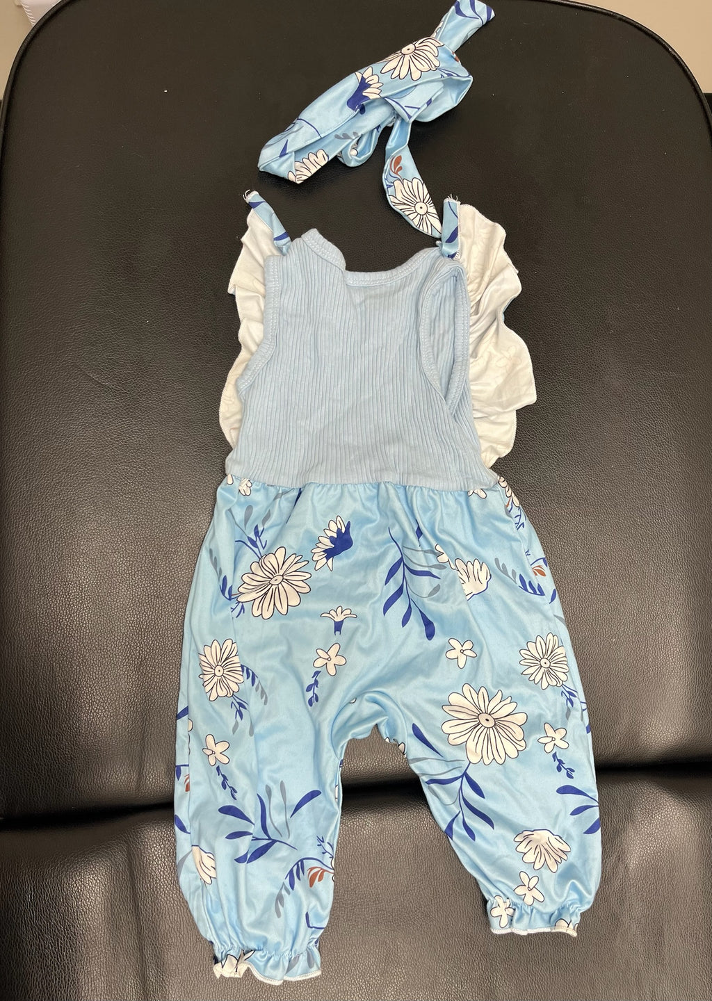Two Piece Girls Floral Onesie & Headband