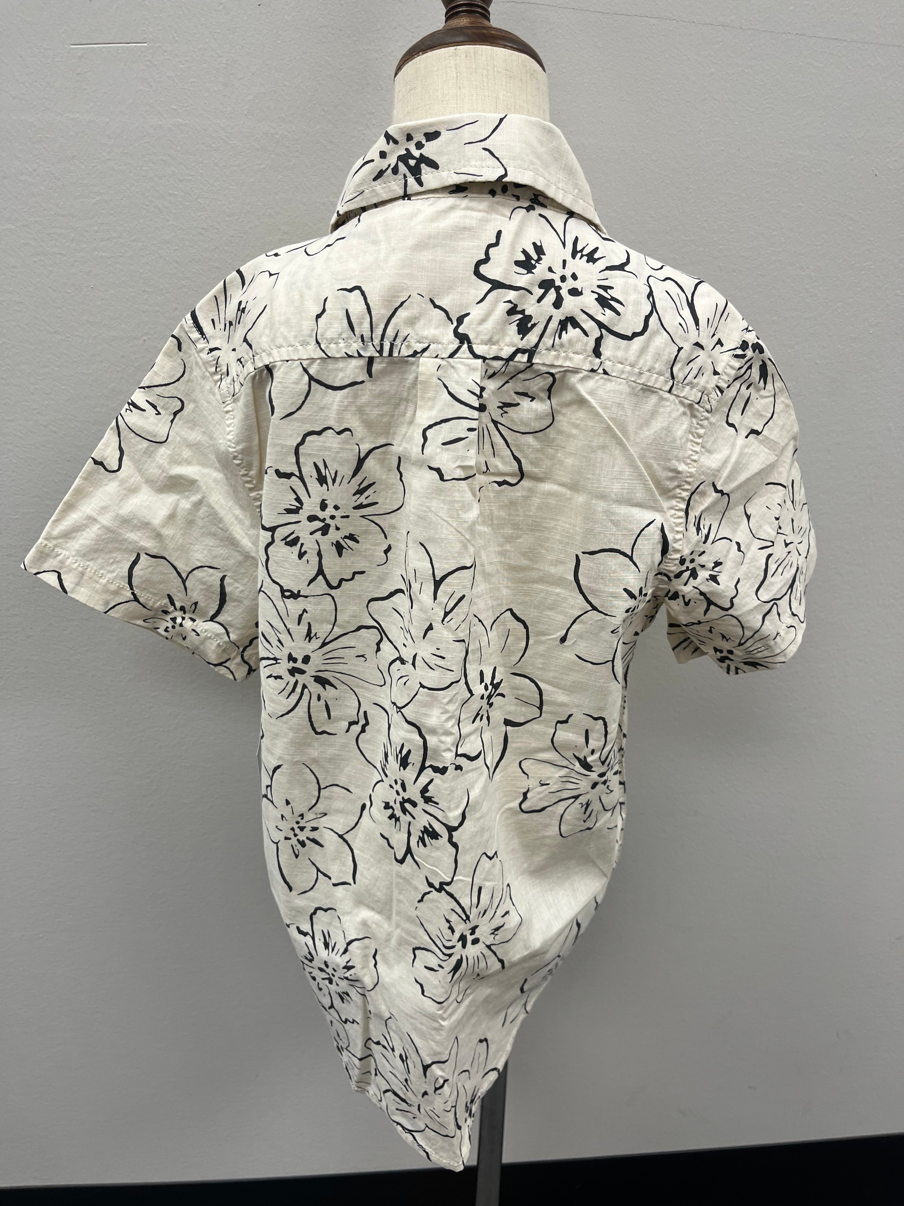 New Boys Beige Floral Button up Shirt