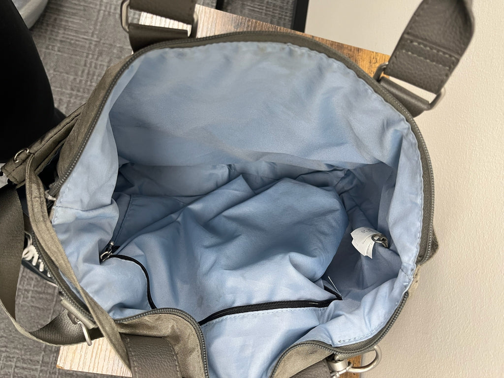 Used Grey Purse/Tote Bag & Wristlet Wallet Set