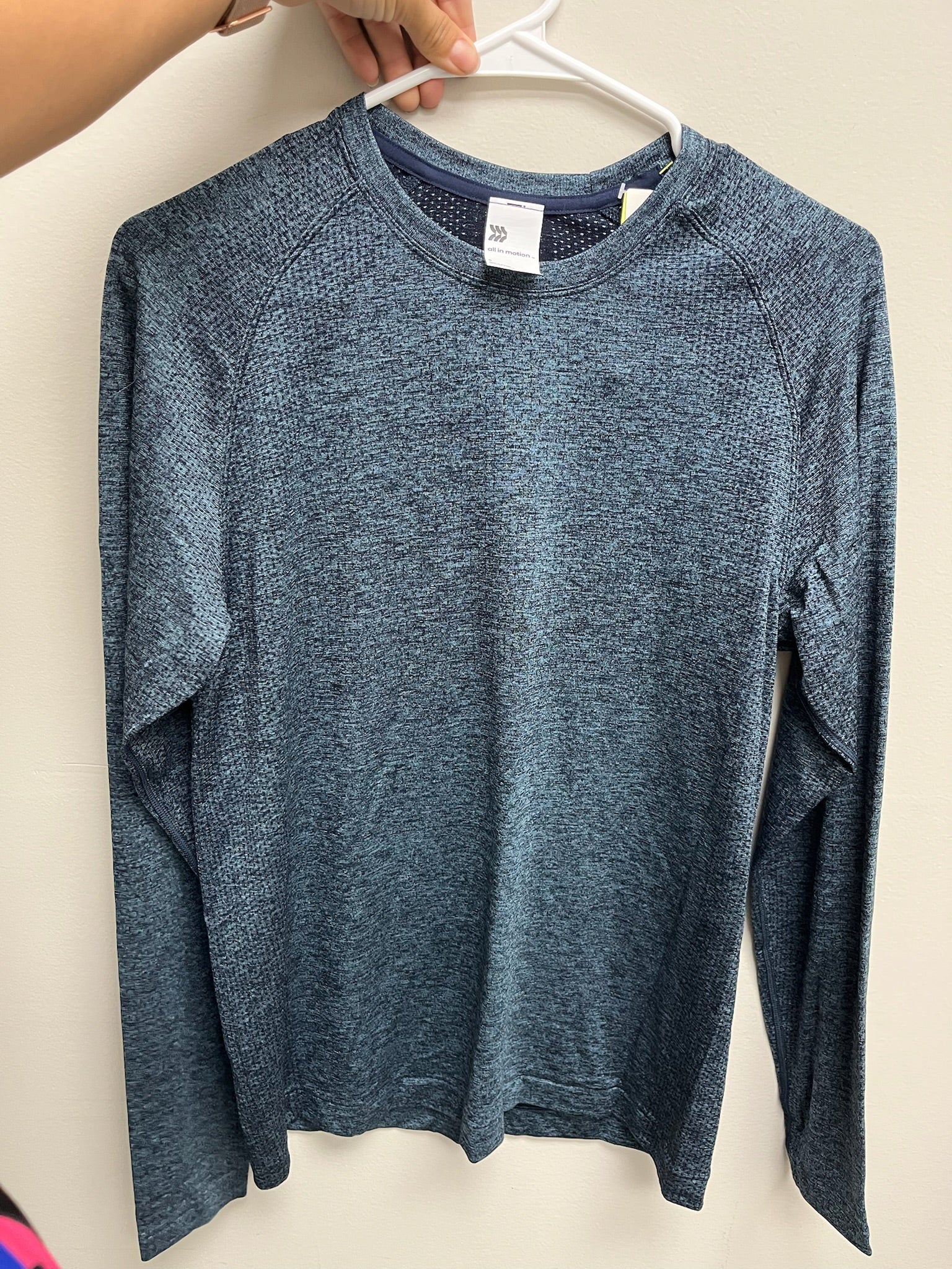 New Men’s Blue Athletic Long Sleeve Shirt