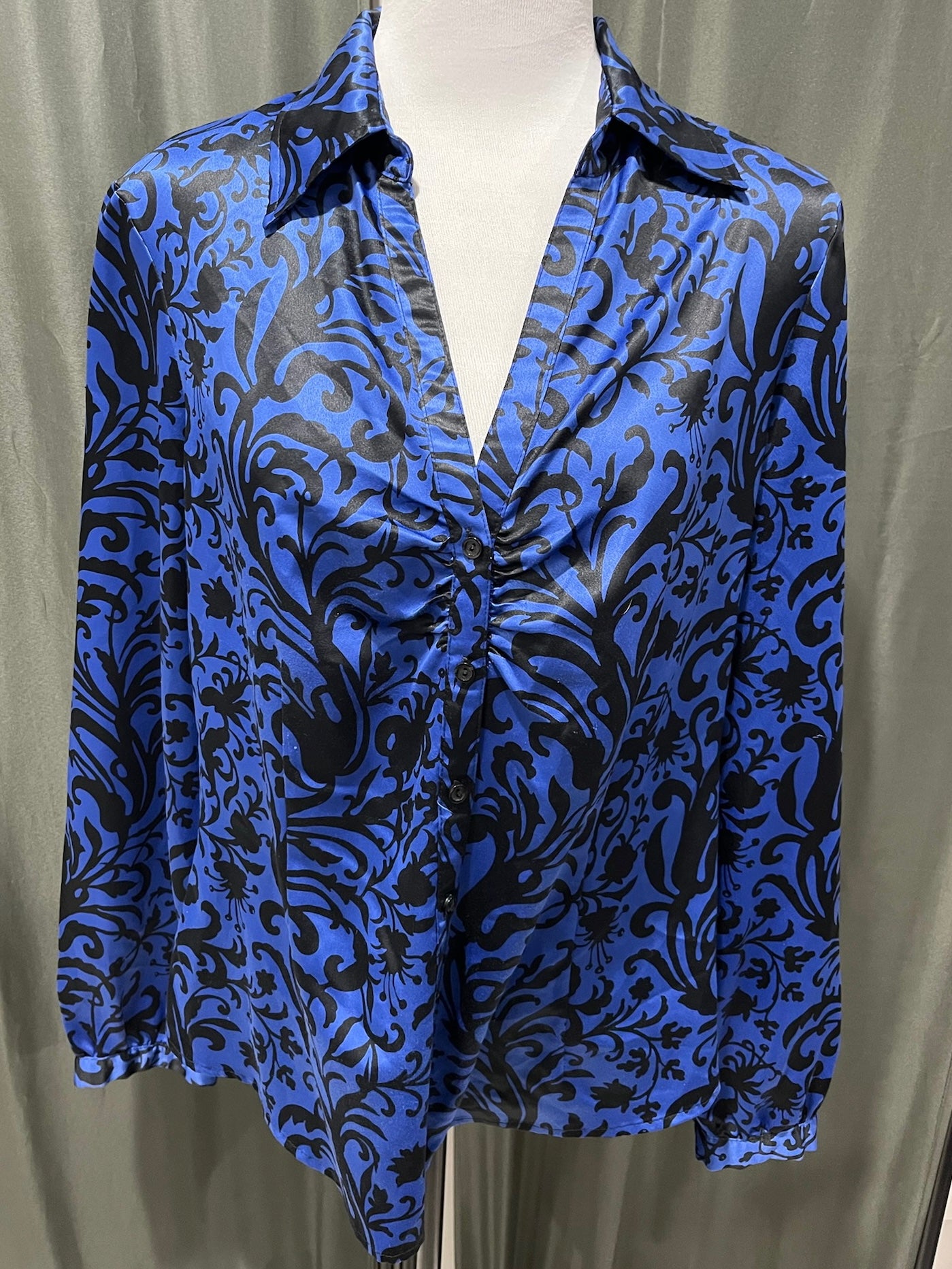Blue Floral Work Shirt image 0