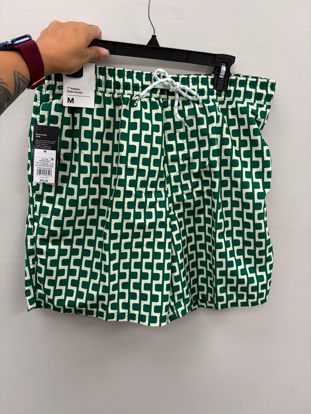 New Men’s Green Swim Trunks