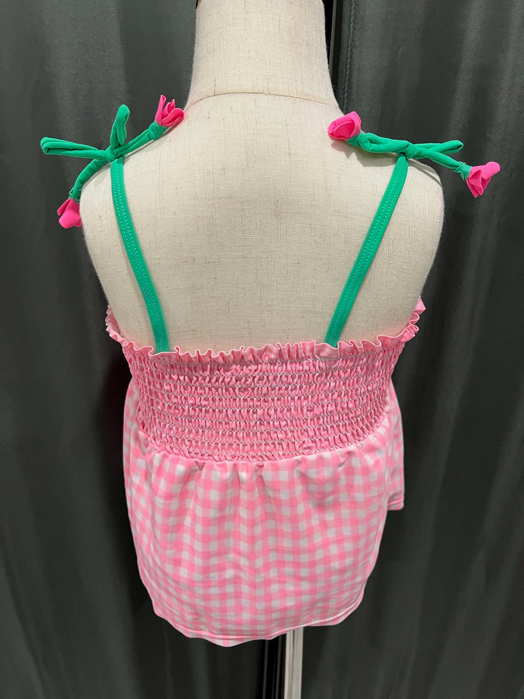 Girls Pink Checkered Tank Top image 1