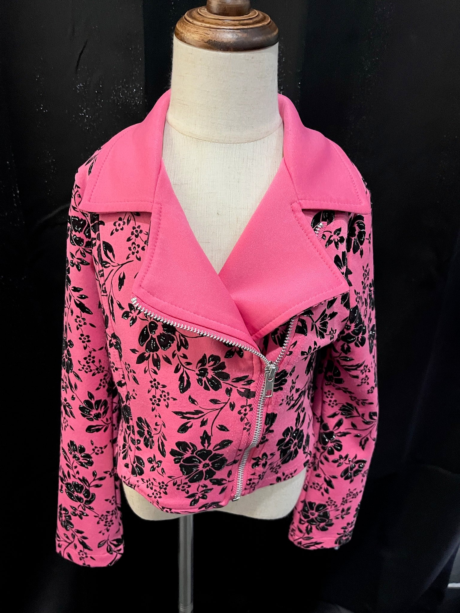 Girls Pink Floral Jacket