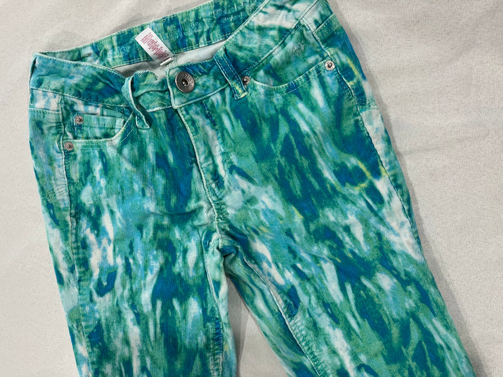Girls Blue Tie Dye Corduroy Pants  image 1
