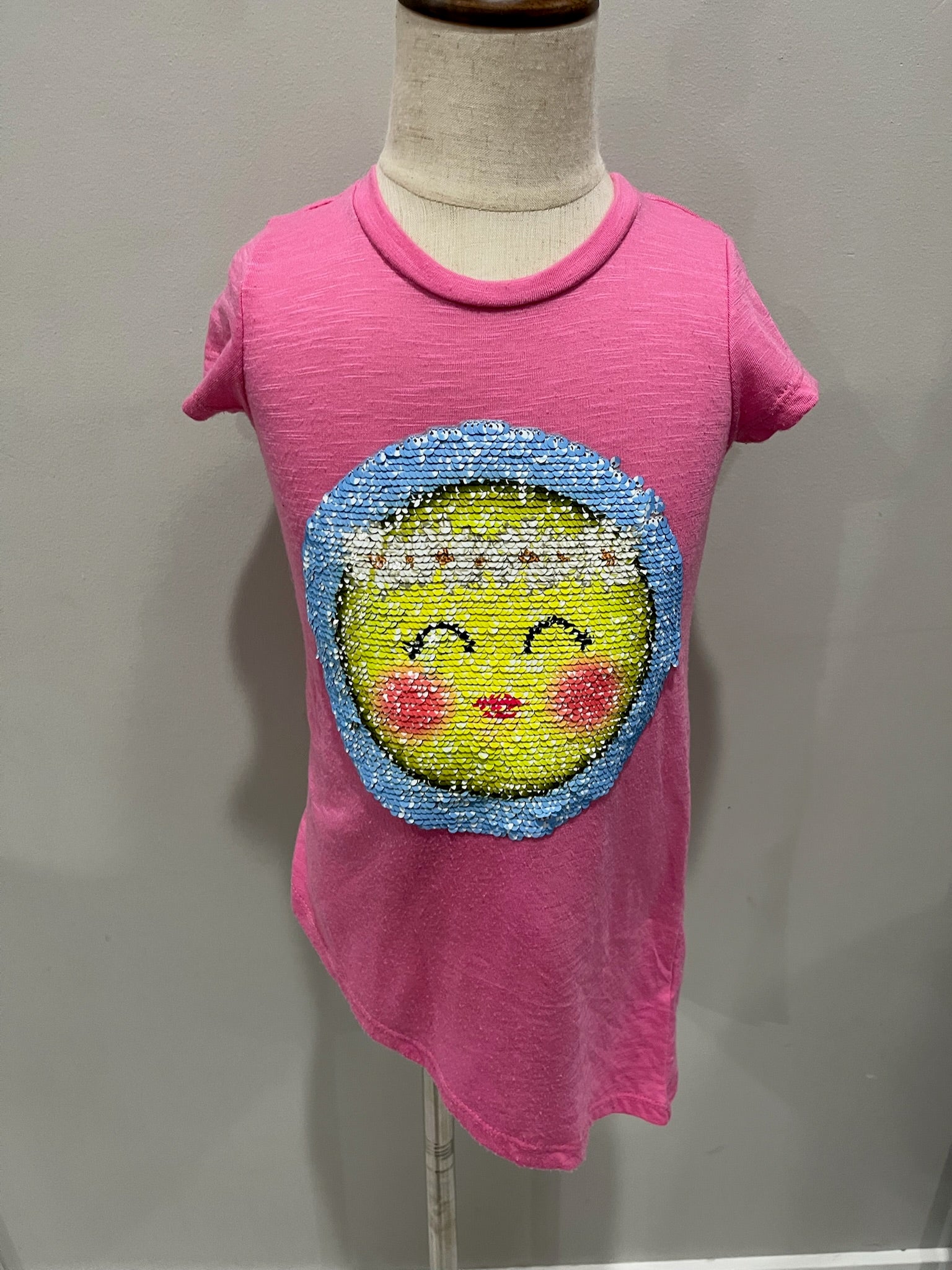 Girls Sequin Face Changing Pink Shirt image 1