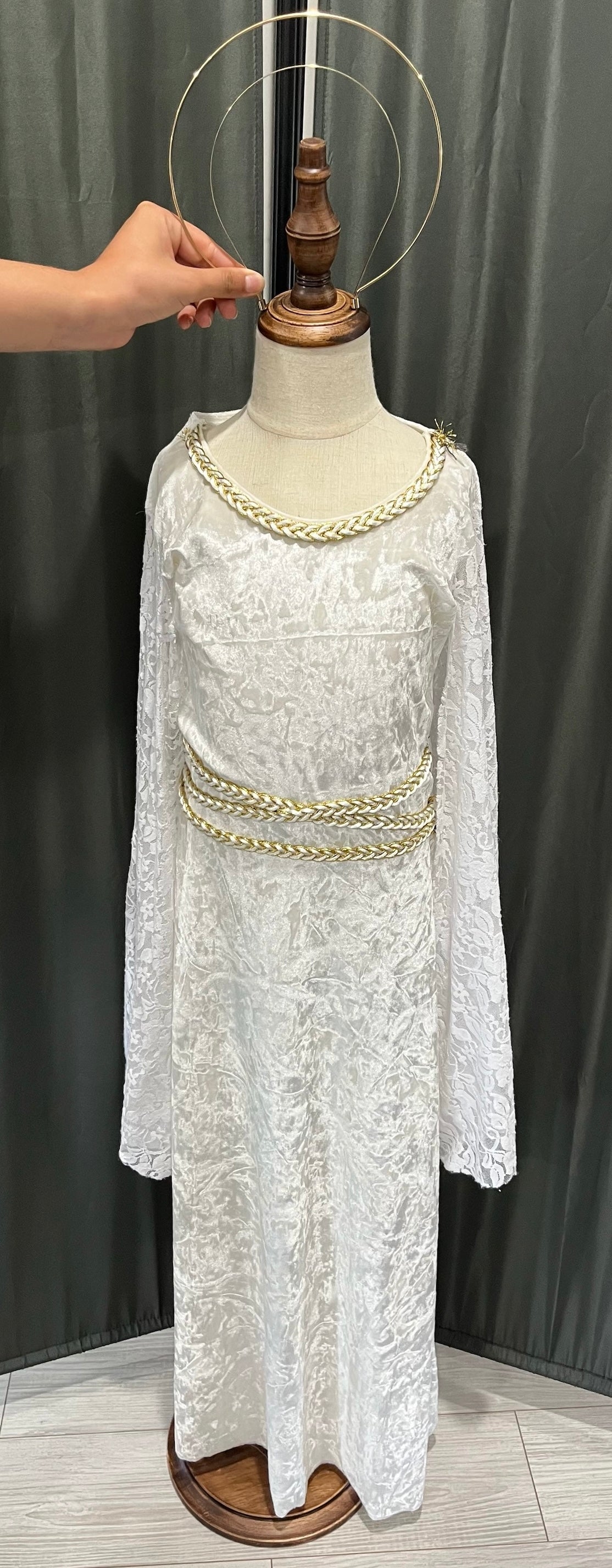 Girls Goddess Costume With Crown Headband image 0