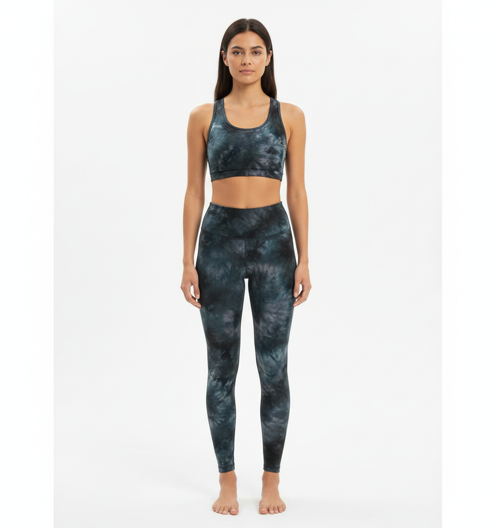 Women’s Two Piece Tie Dye Crop Top & Legging Set