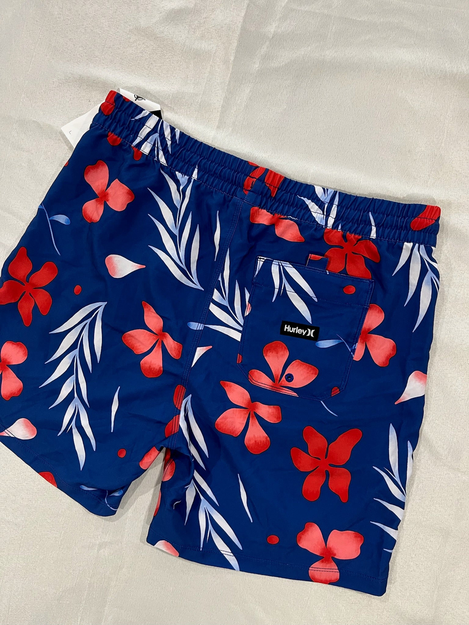 Men’s Blue Floral Swim Trunks image 3