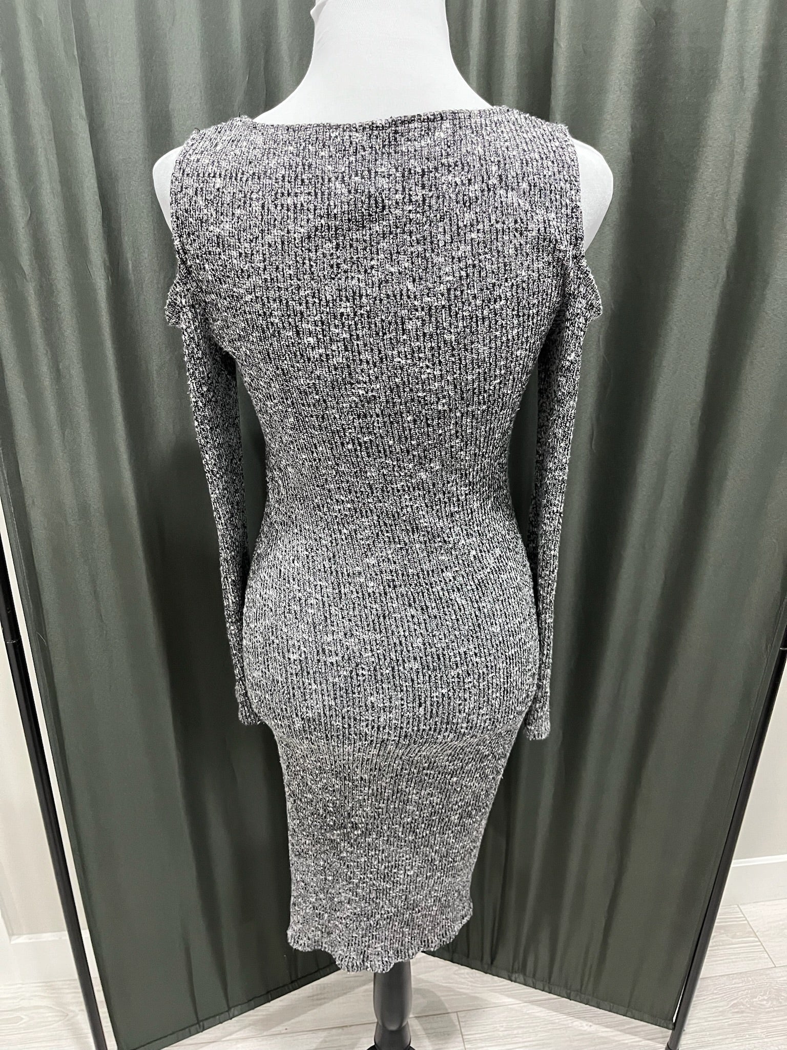 Grey Open Shoulder Dress image 2