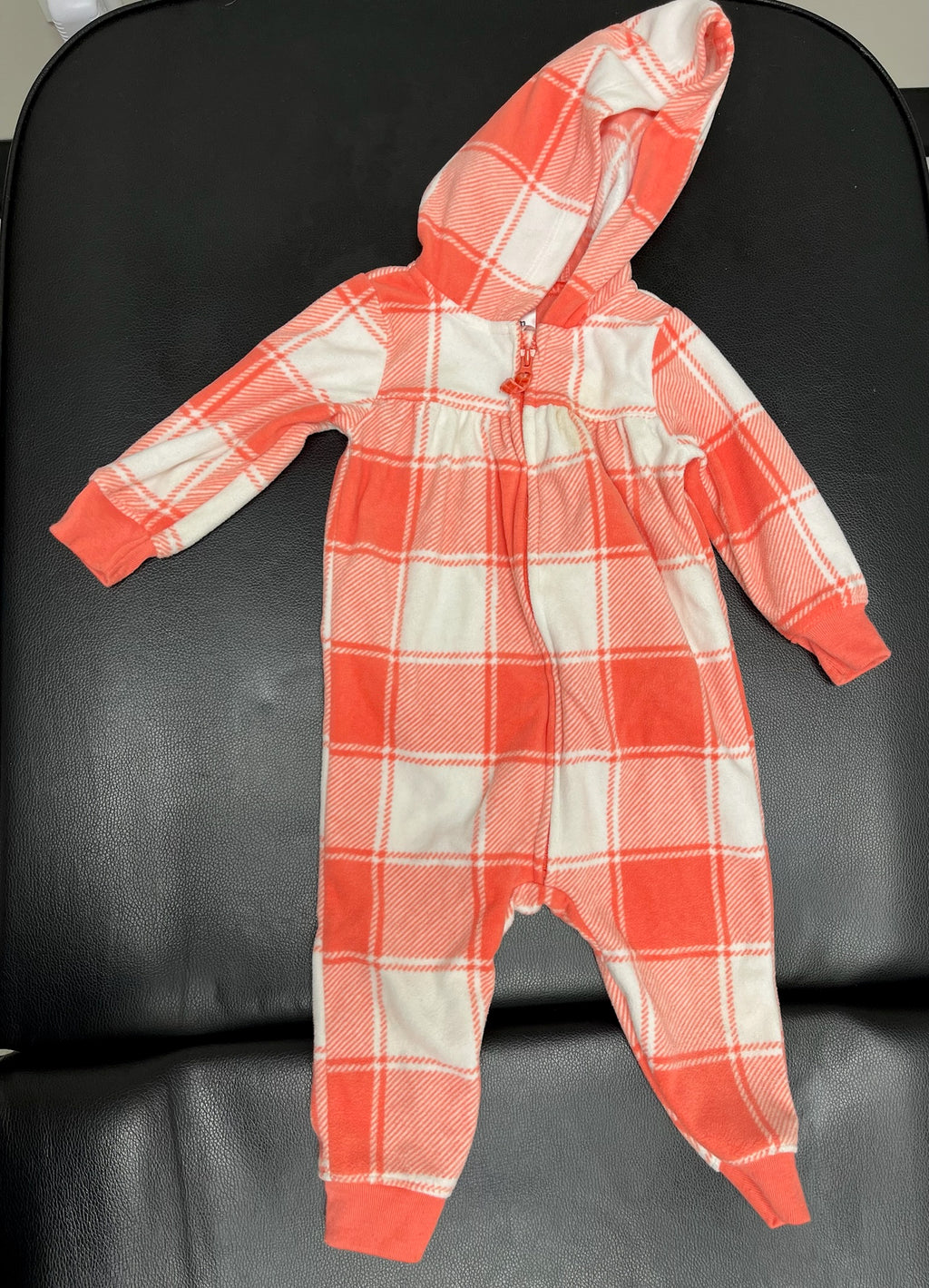 Girls Flannel Onesie With Hoodie