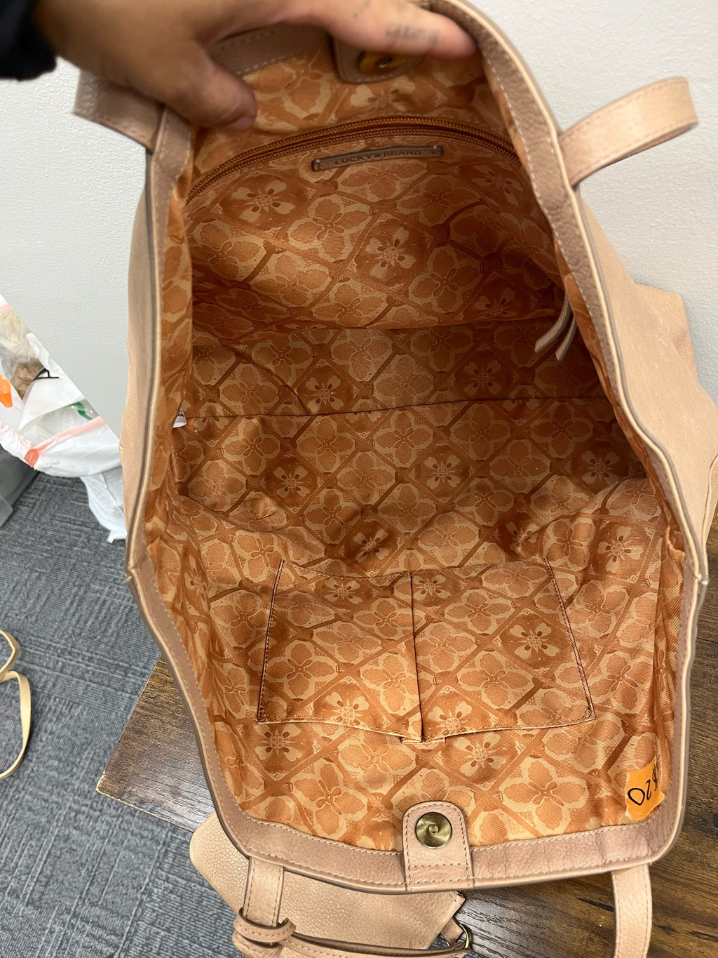 Used Two Piece Beige Tan Purse & Wallet Set