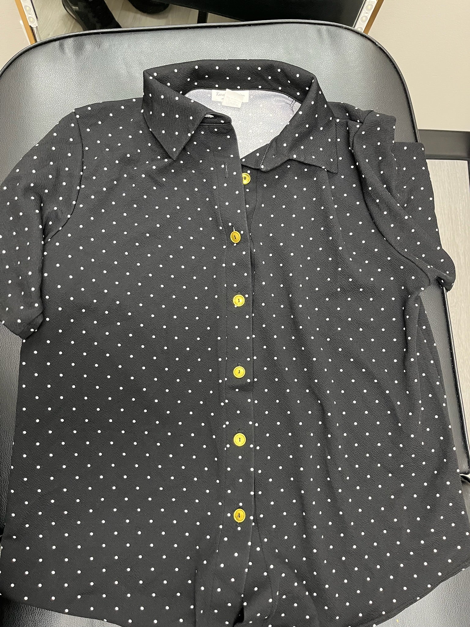 Women’s Two Piece Black Polka Dot Top & Shorts Set