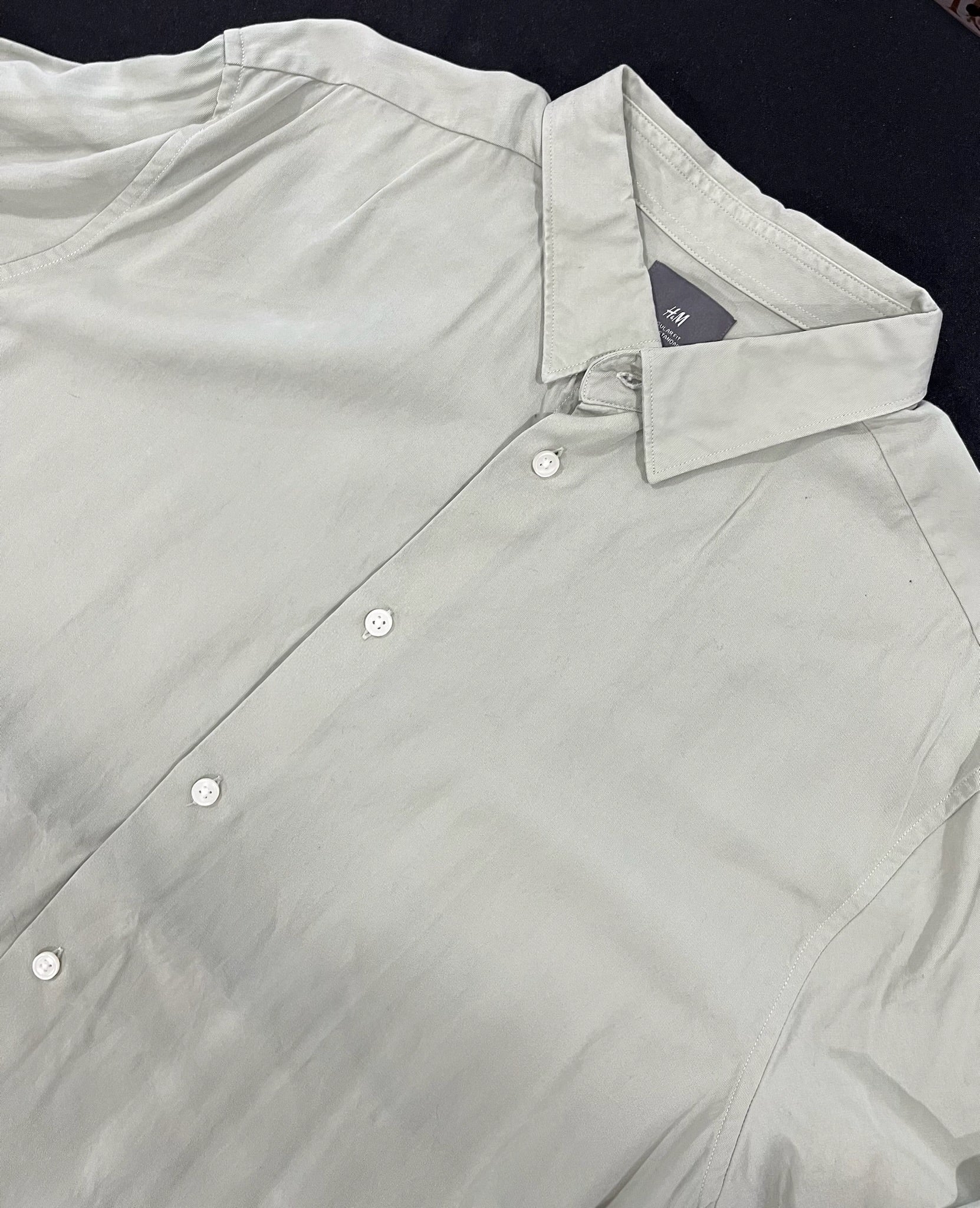 Green H&M Button Up Shirt image 1