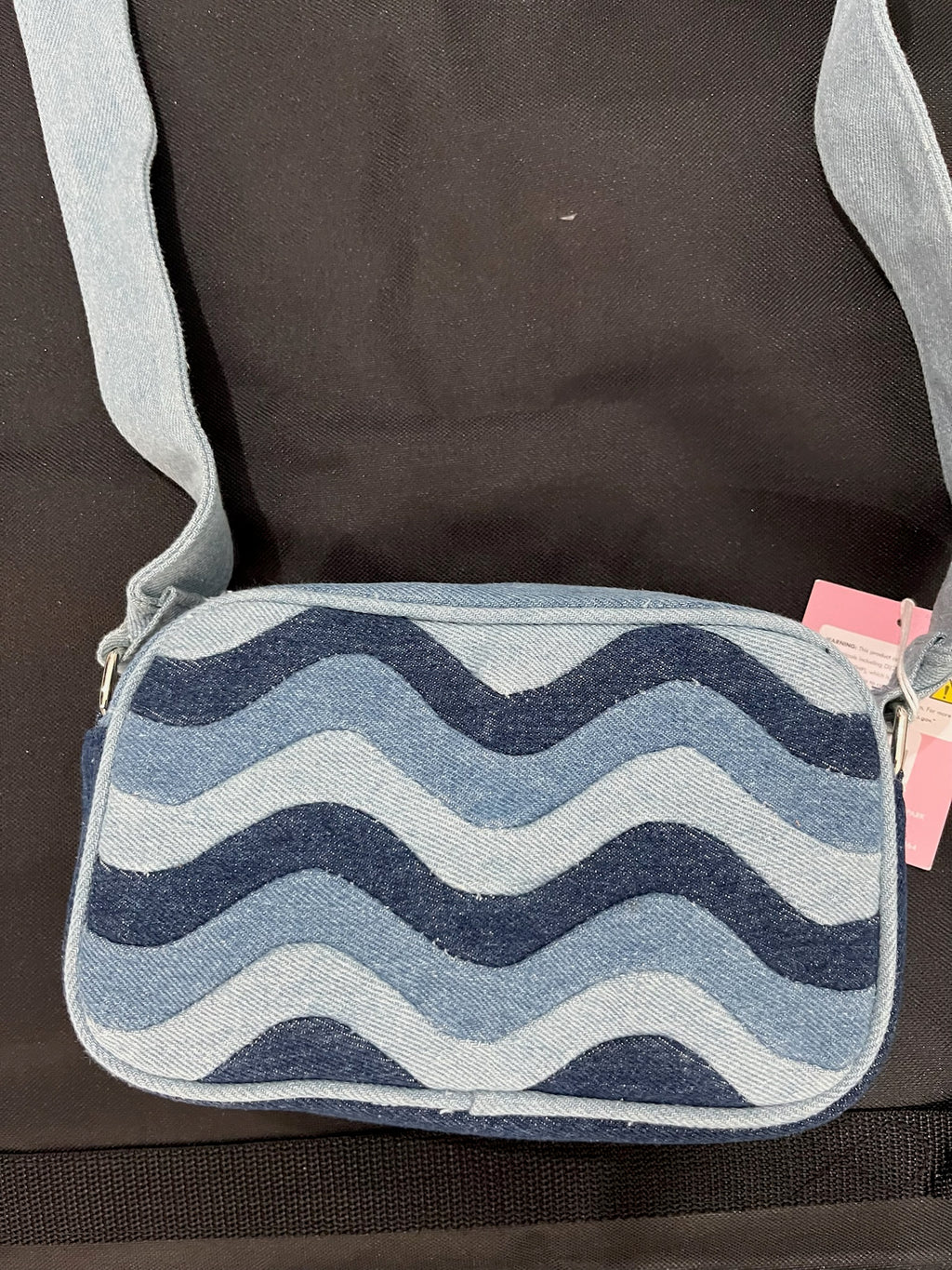 Blue Striped Crossbody Purse image 1