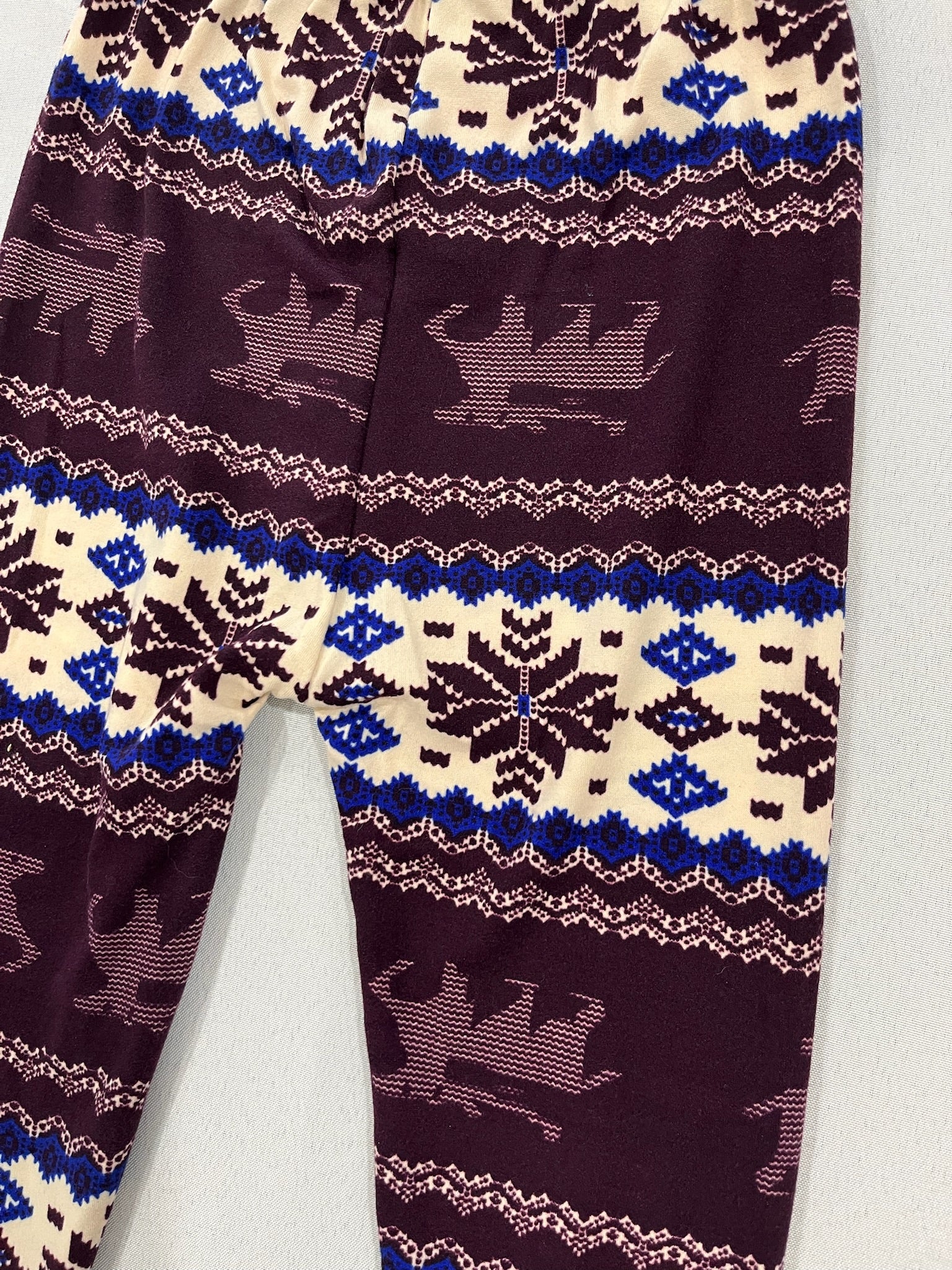 Girls Purple Christmas Leggings image 2