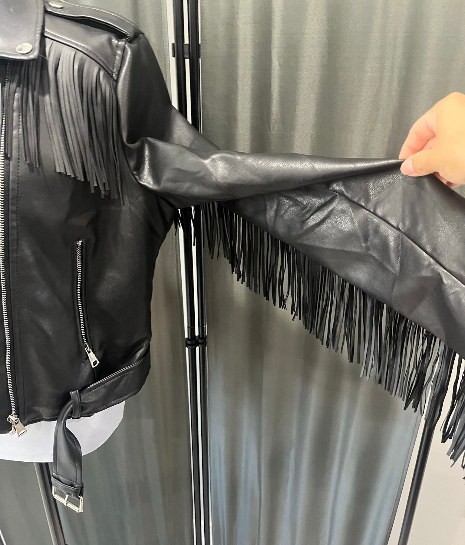 Black Jacket With Fringe image 2