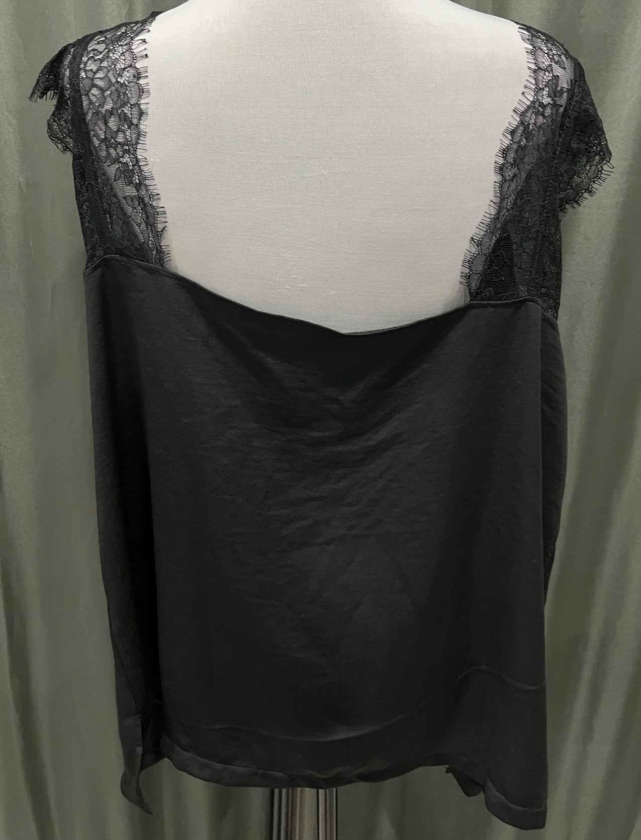 Black Lace Strap Tank Top image 2
