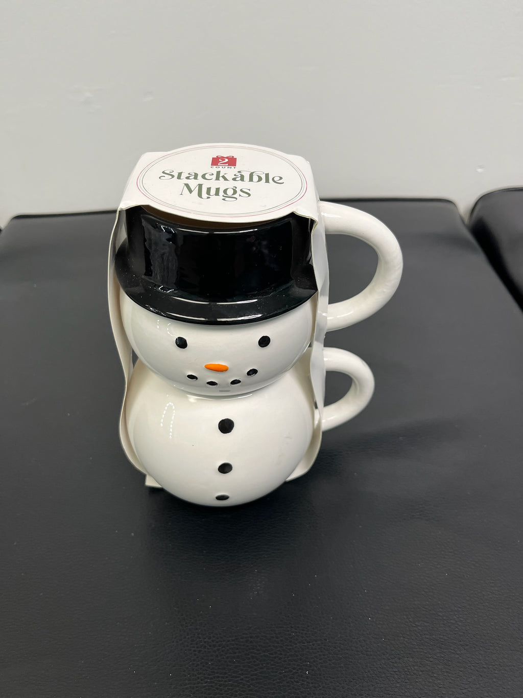 Two Piece Stackable Snowmen Mugs image 1
