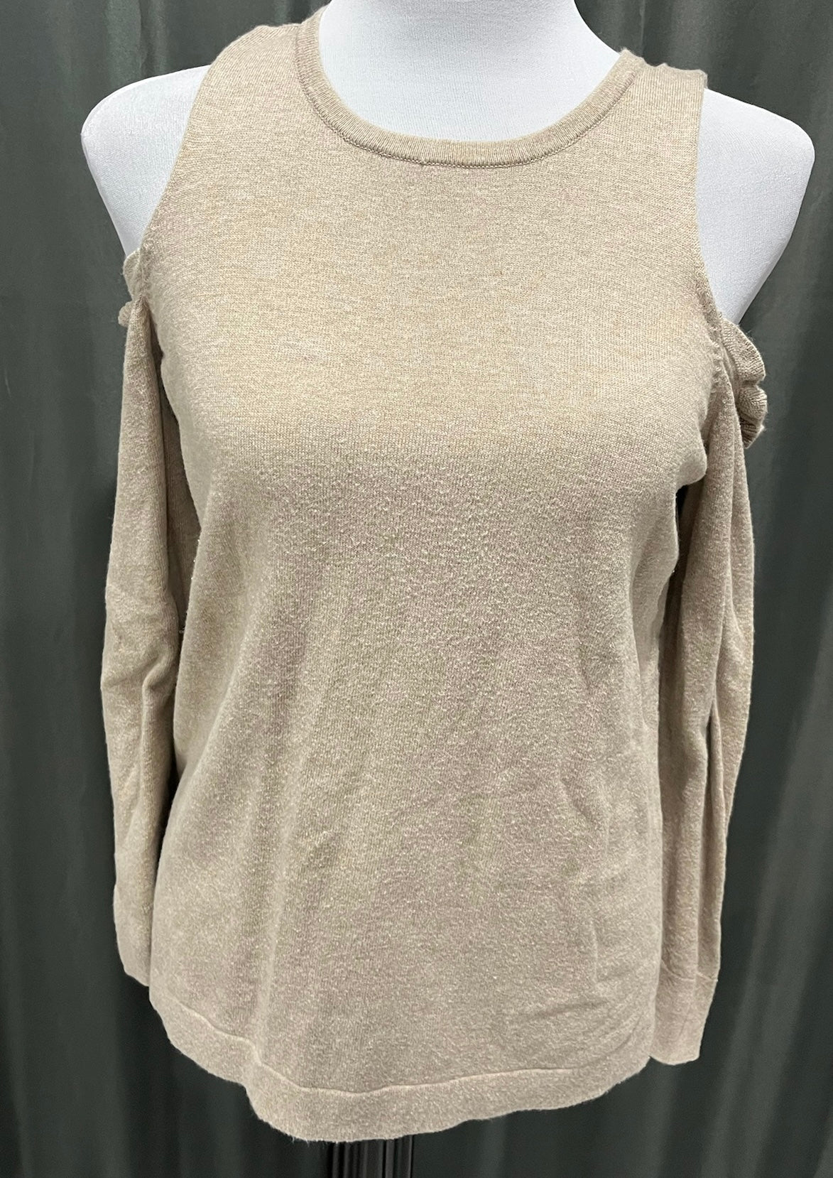 Beige Peek-A-Boo Long Sleeve Shirt image 0