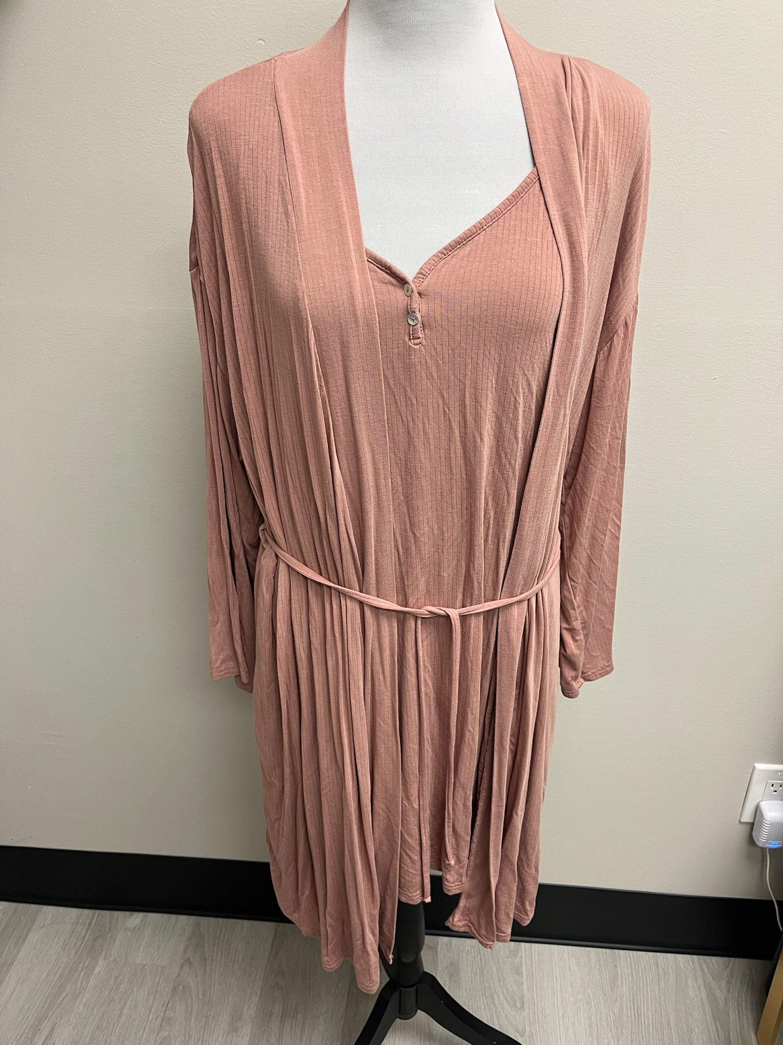 Two Piece Woman’s Pink Blush Robe Set