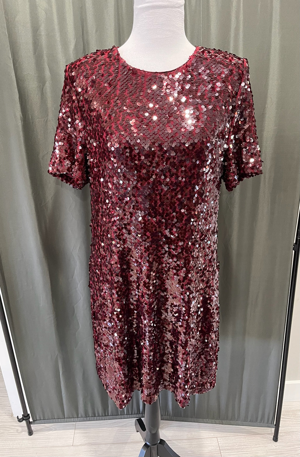 Women’s Burgundy Sequin Dress image 0