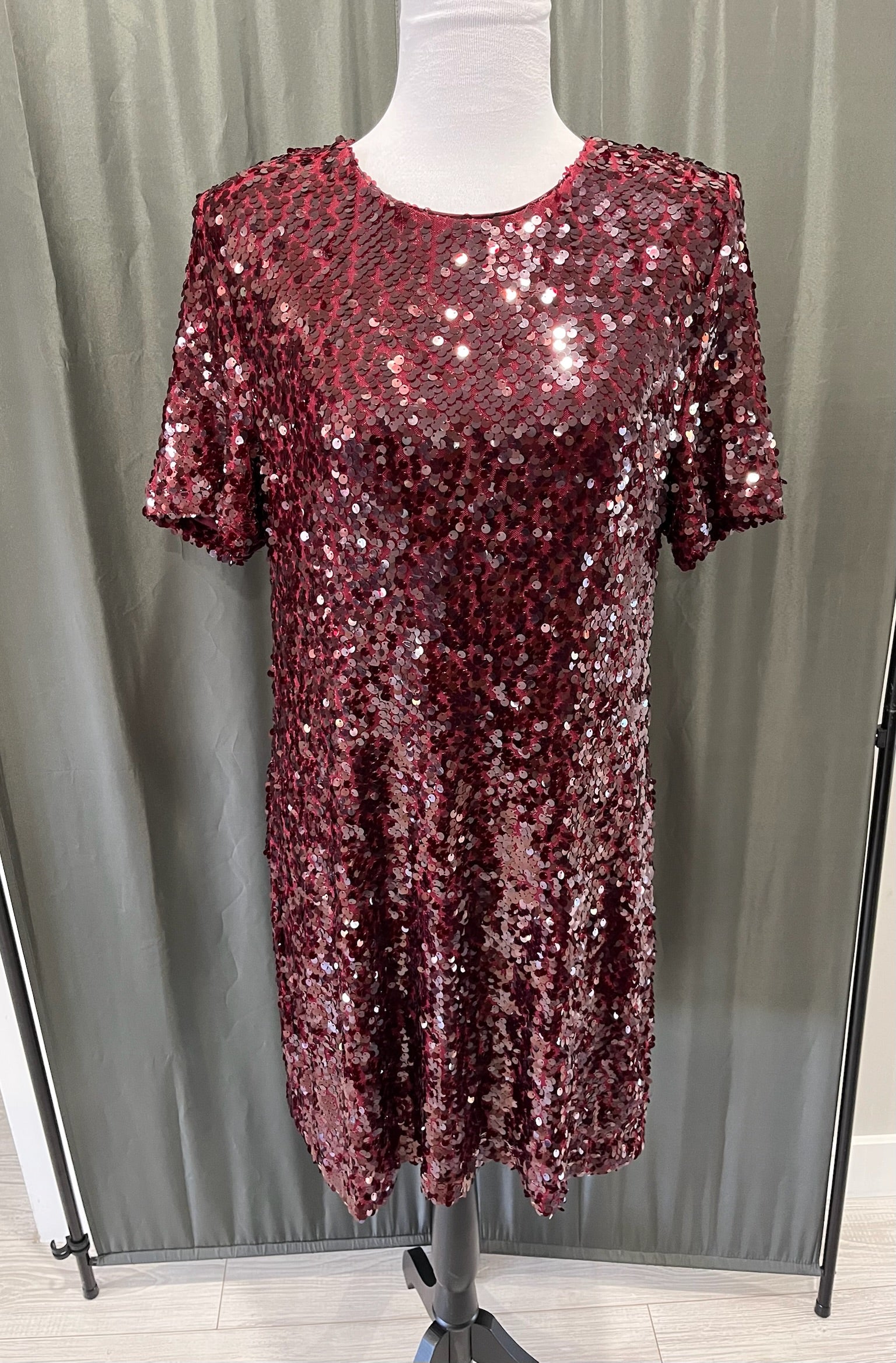 Women’s Burgundy Sequin Dress image 0