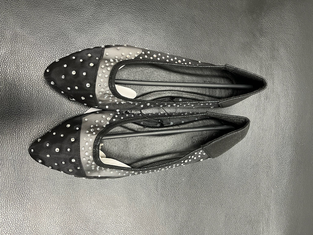 Women’s Black Rhinestone Slip On Shoes
