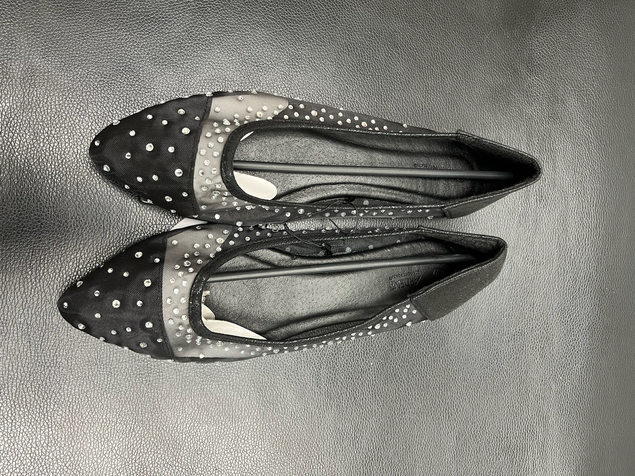 Women’s Black Rhinestone Slip On Shoes
