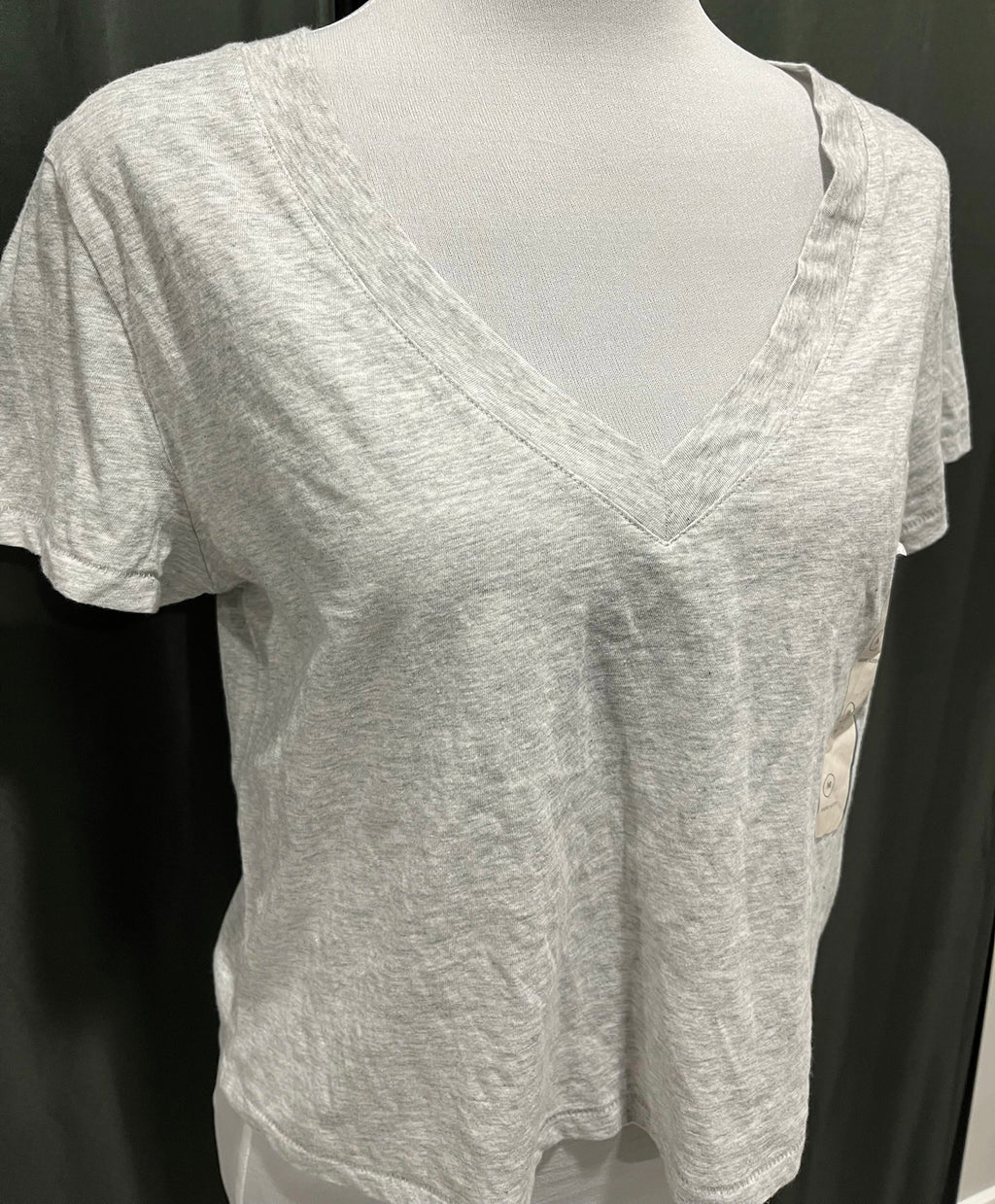 V Neck Grey Short Sleeve Shirt image 1