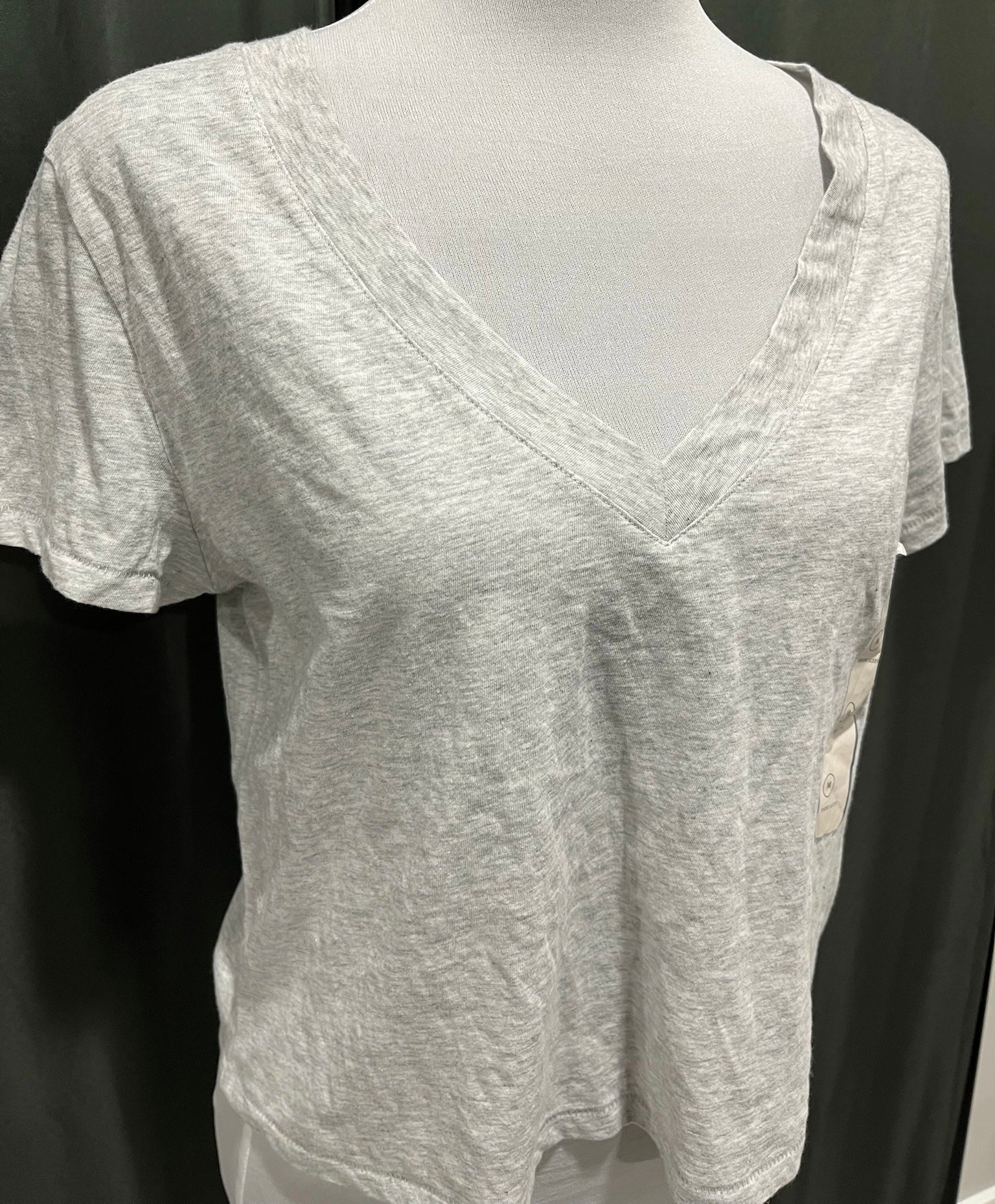 V Neck Grey Short Sleeve Shirt image 1