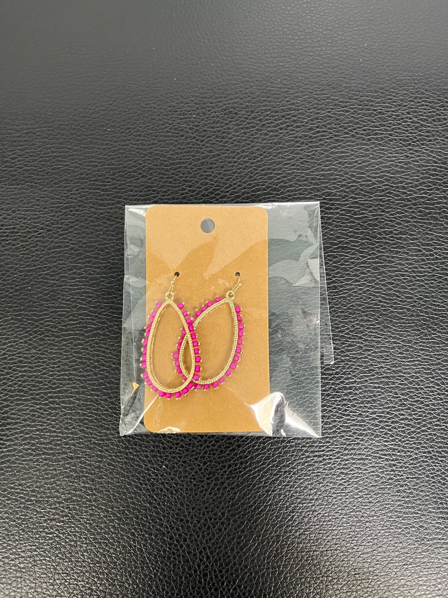 Pink Hoop Dangle Earrings image 0