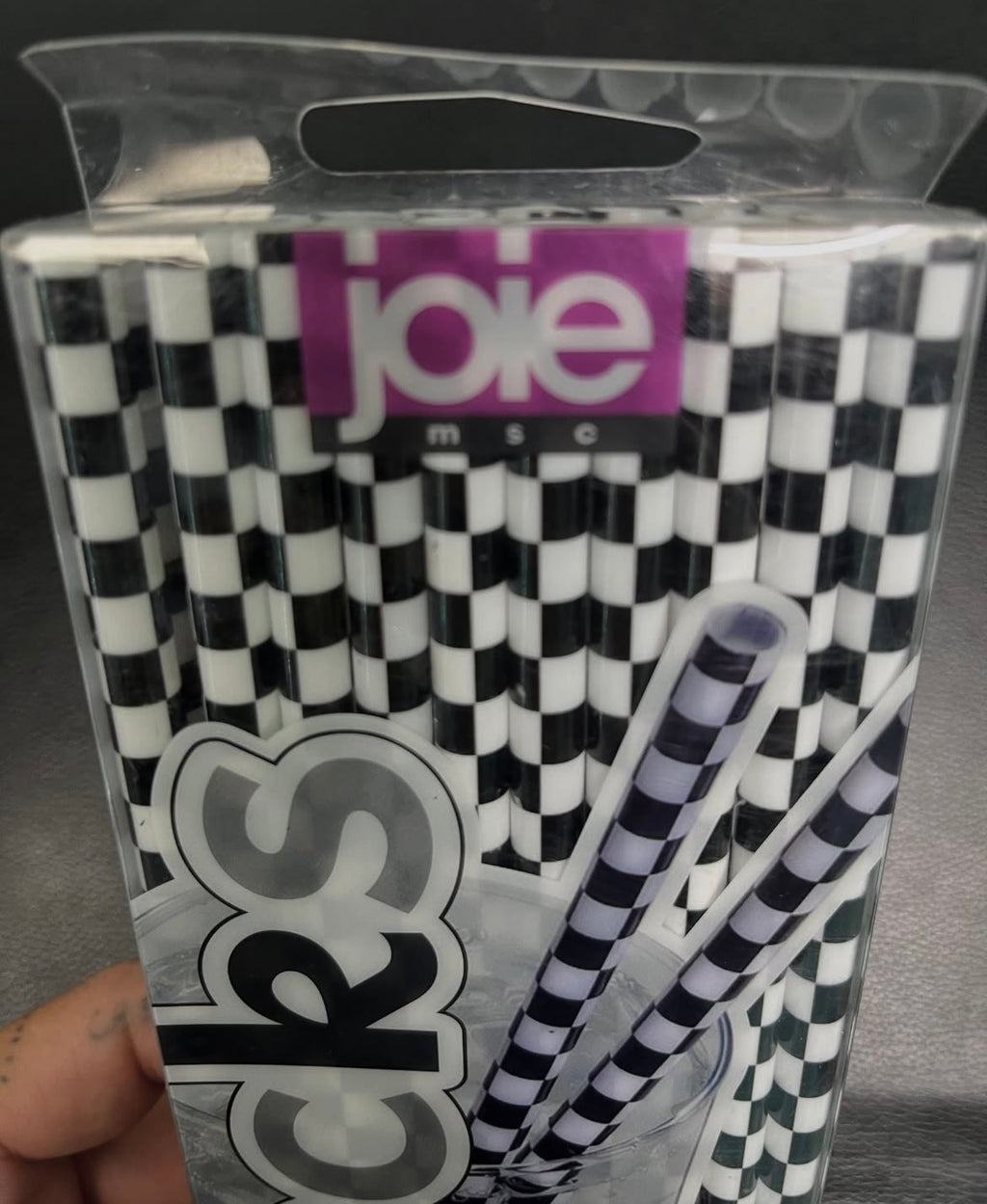 20 Piece Reusable Checkered Straws image 2