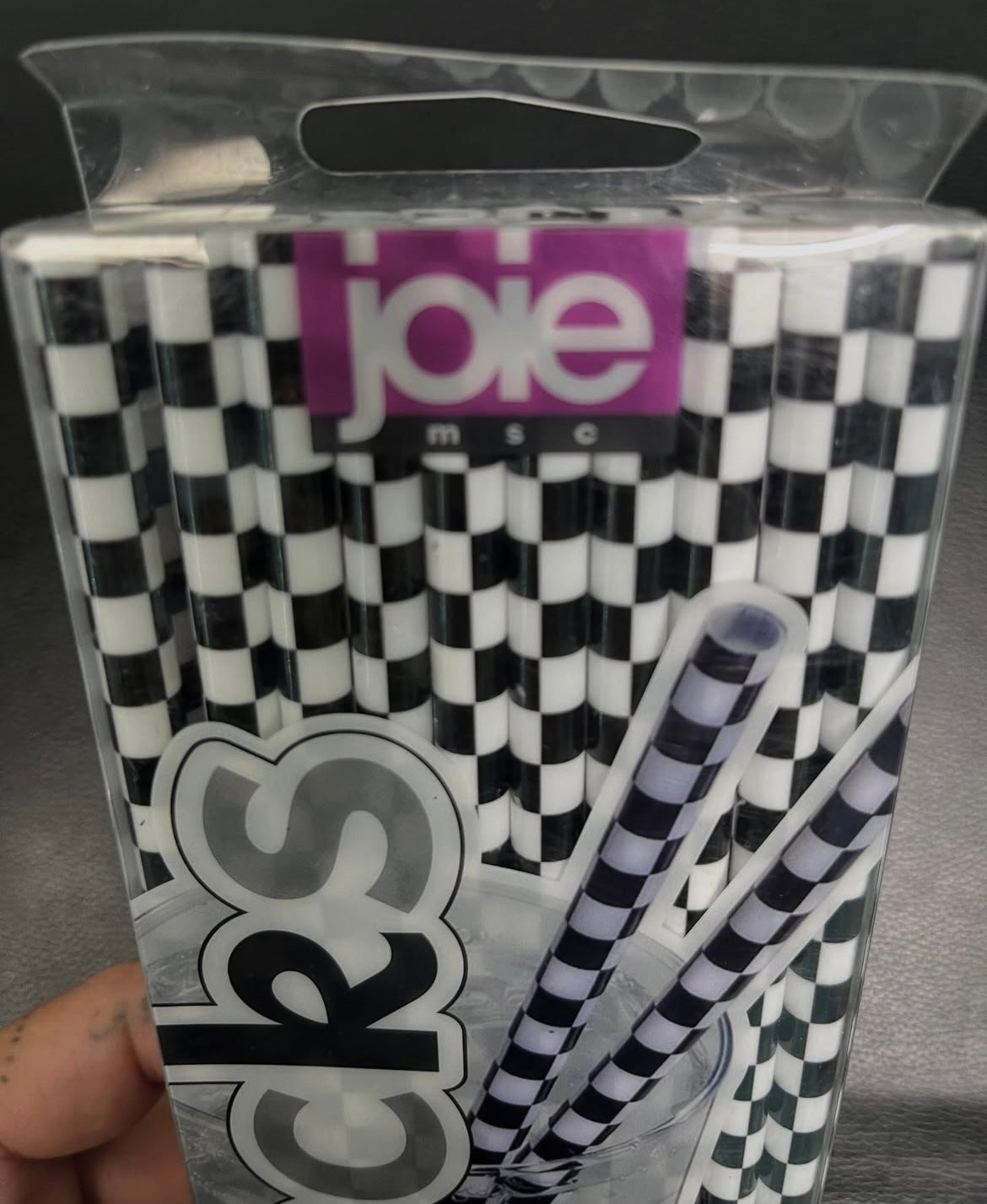 20 Piece Reusable Checkered Straws image 2