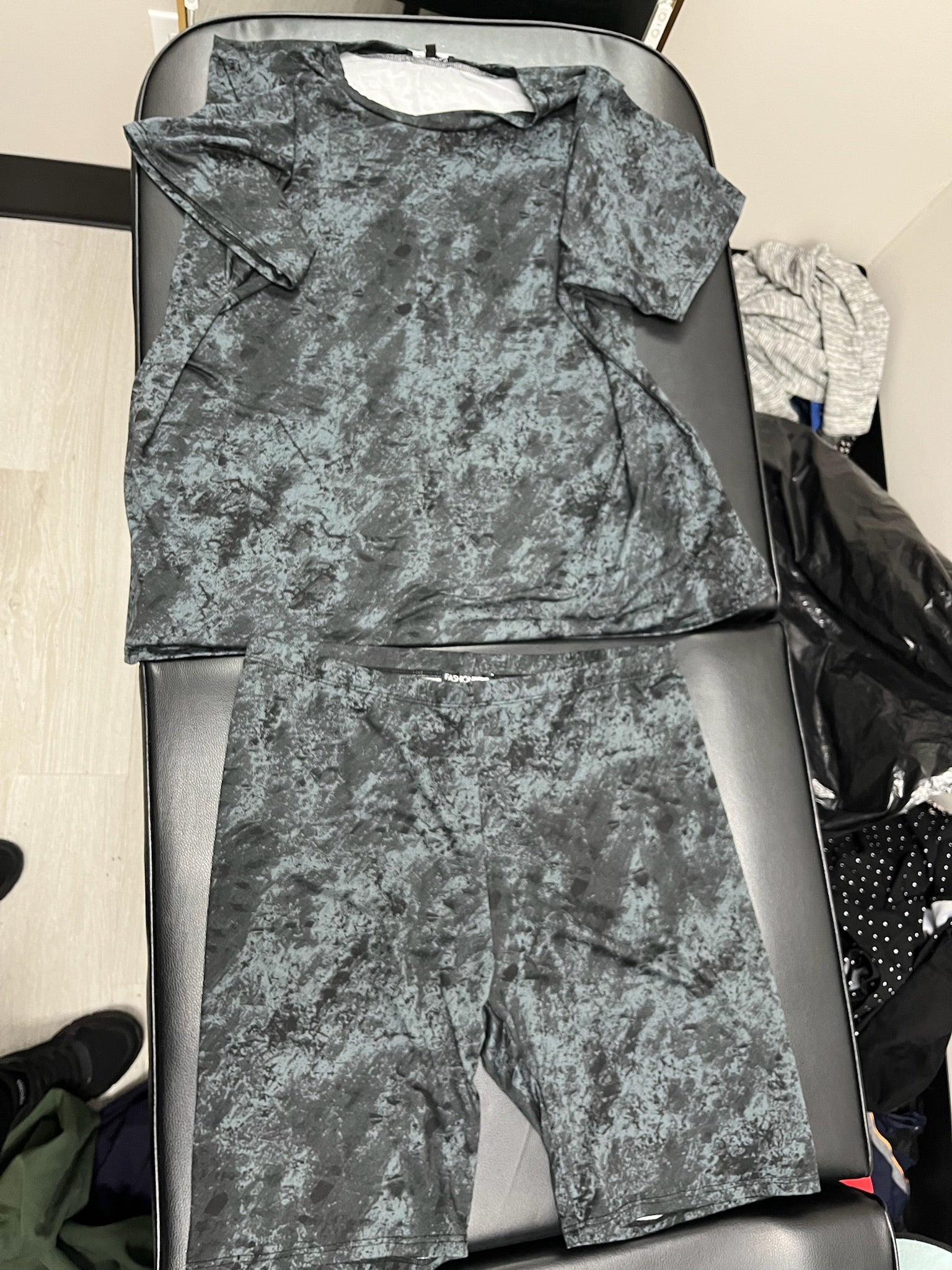 Women’s Grey Tie Dye Top & Shorts Set