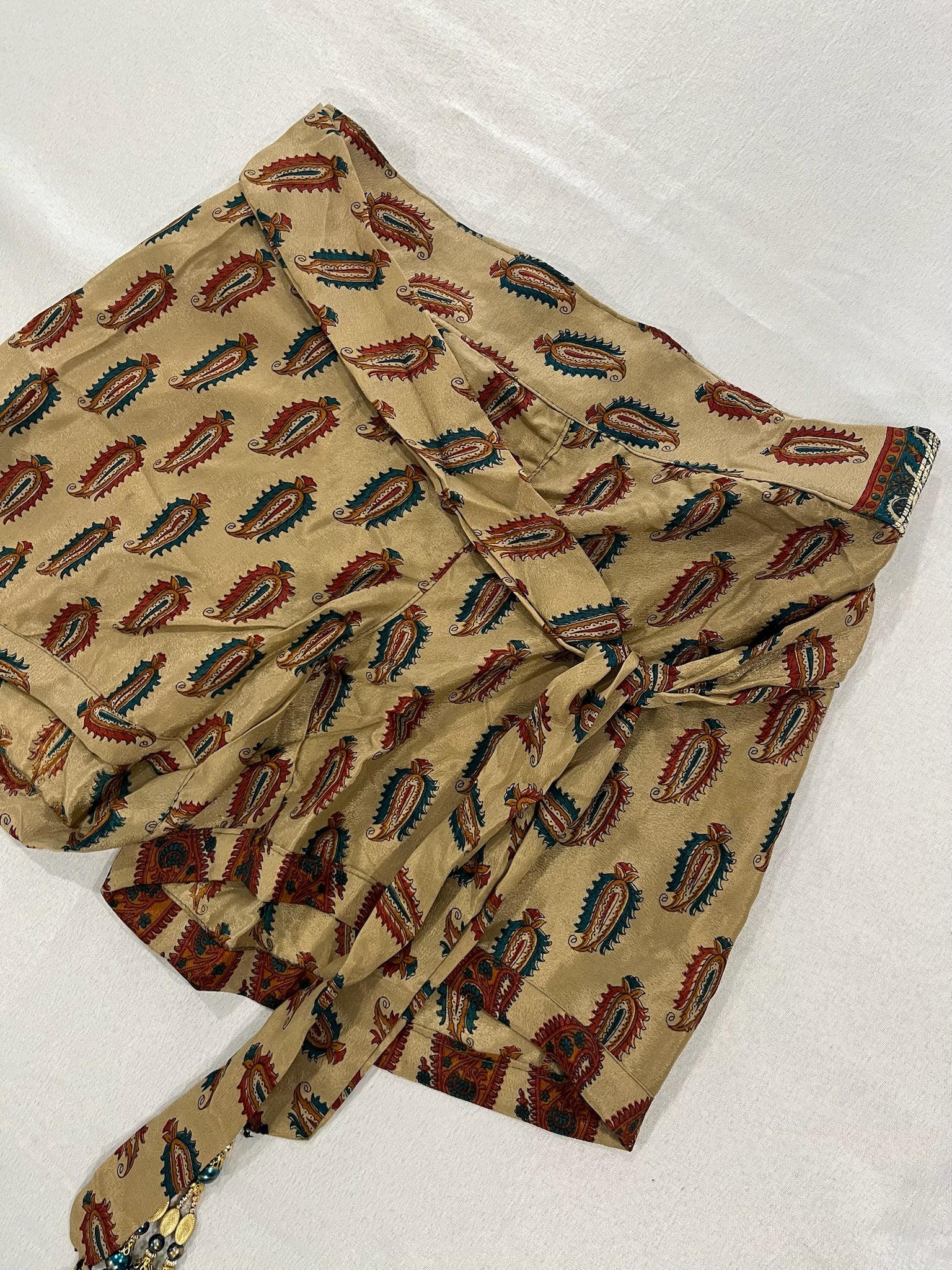 Women’s Shorts With Attached Beaded Waist Tie image 1