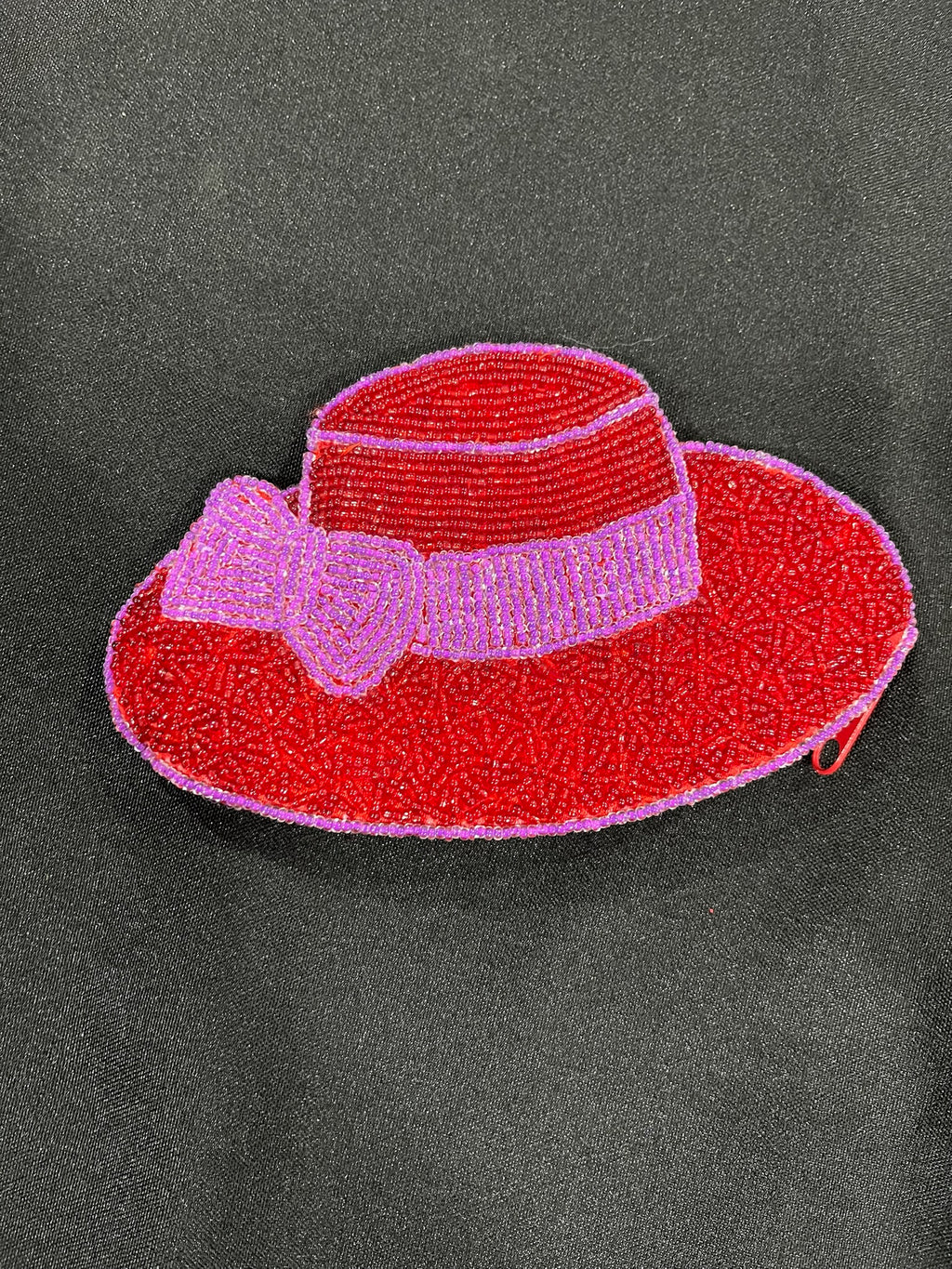 Mini Beaded Hat Shaped Coin Bag image 1