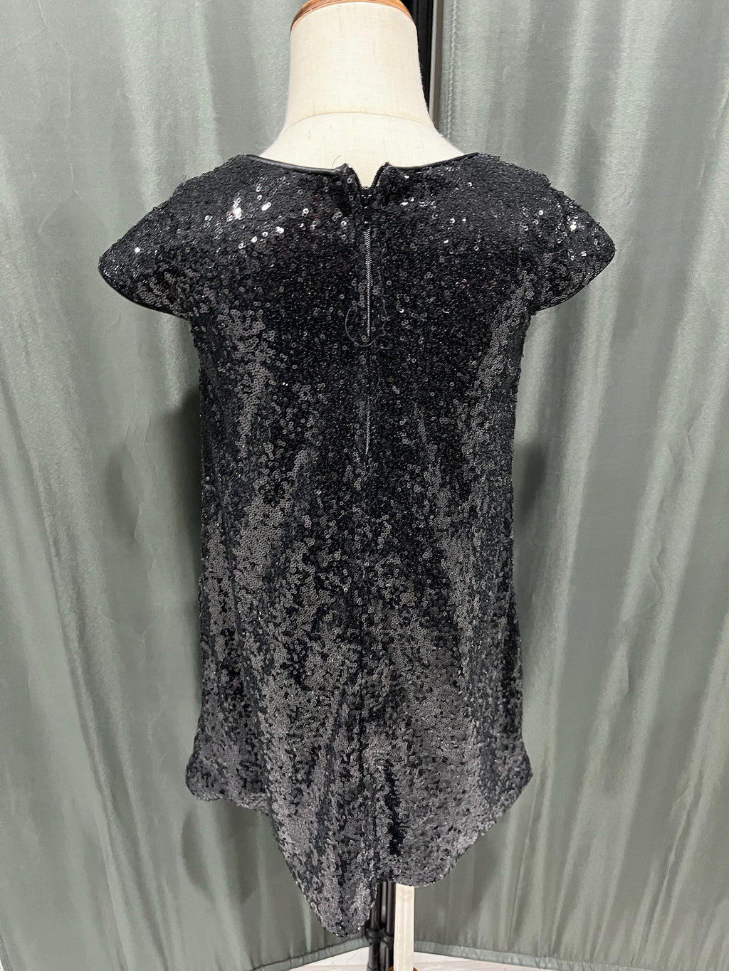 Girls Black Sequin Dress image 2