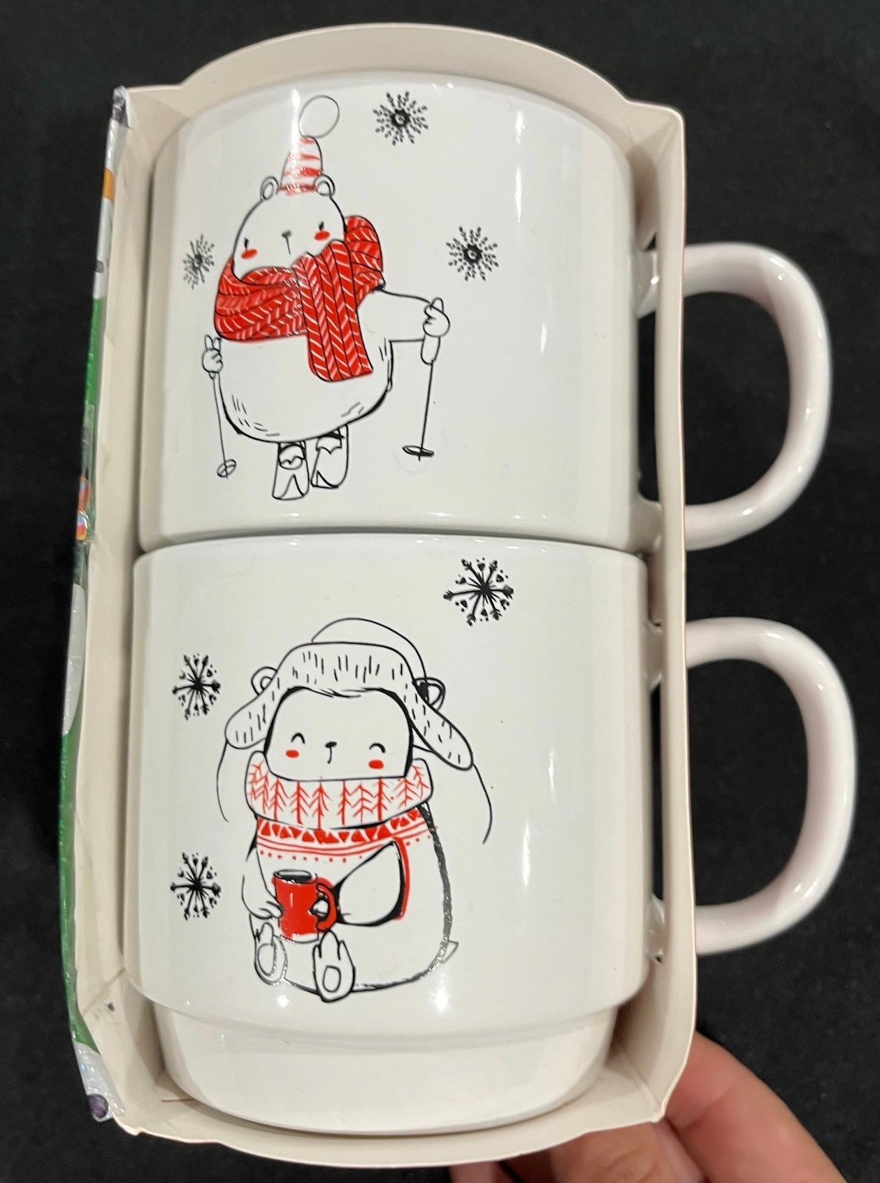Two Piece Stackable Christmas Mug Set image 0
