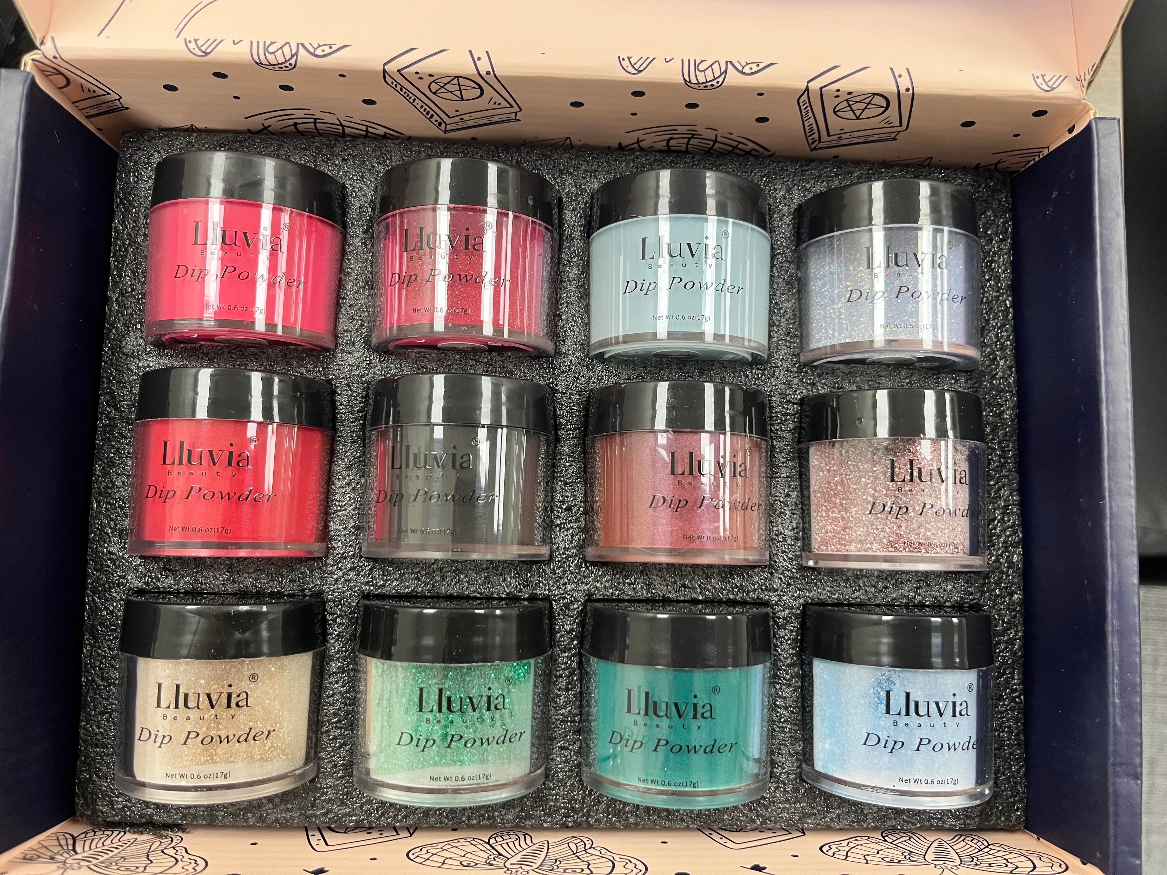 New 12 Dip Colored Powder Gel Nail Sets