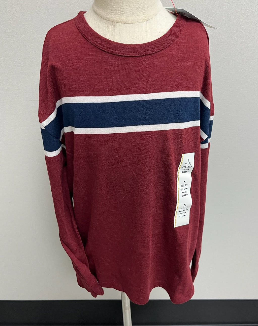 Boys Burgundy Long Sleeve