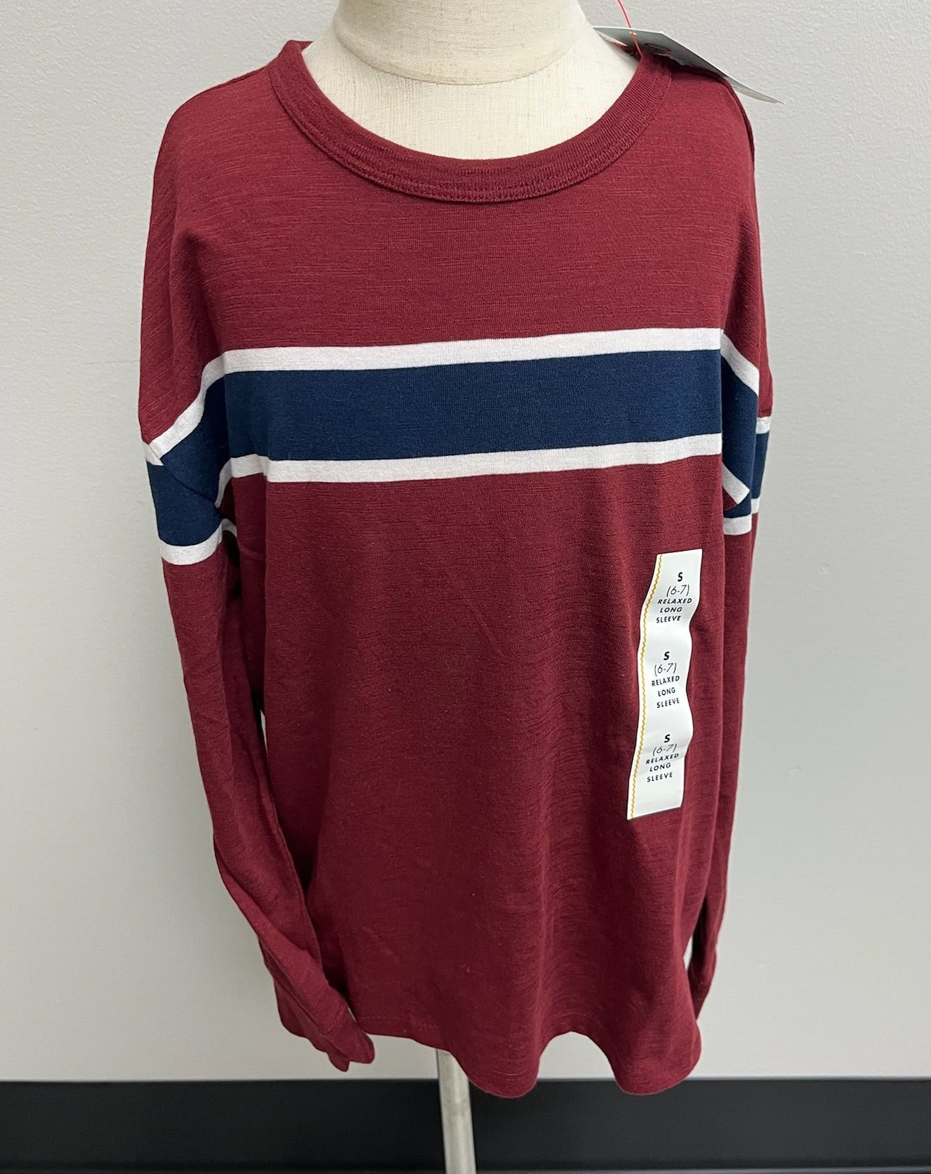 Boys Burgundy Long Sleeve
