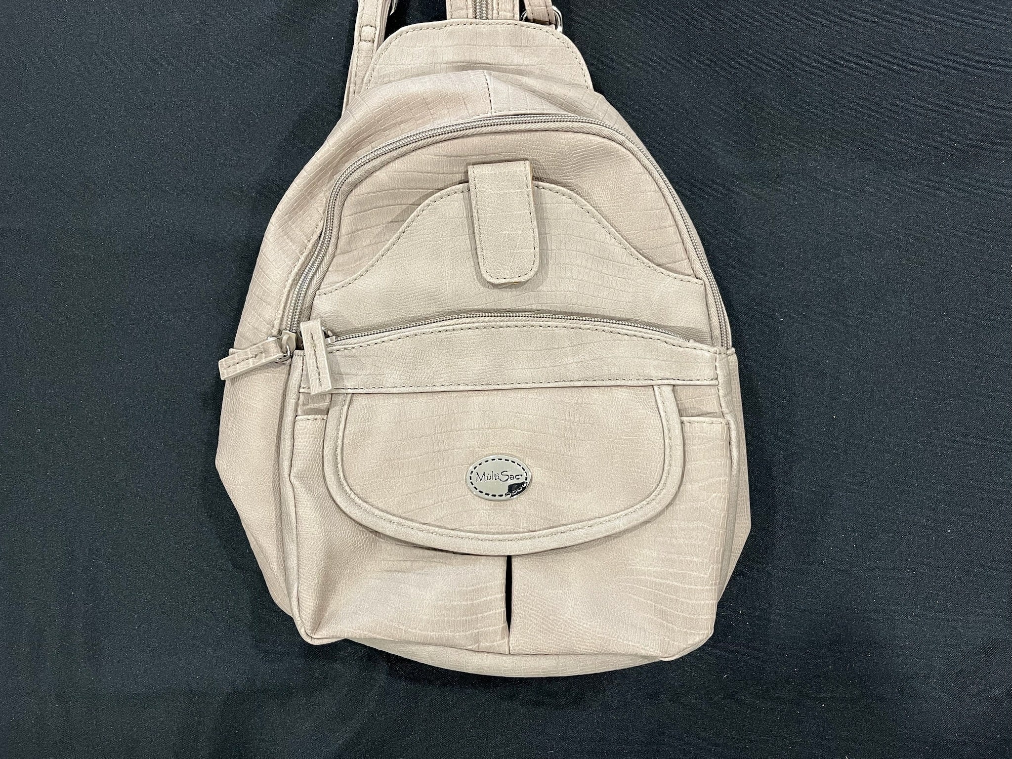 Beige Backpack/Crossbody Bag image 1