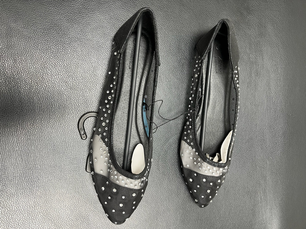 Women’s Black Rhinestone Slip On Shoes