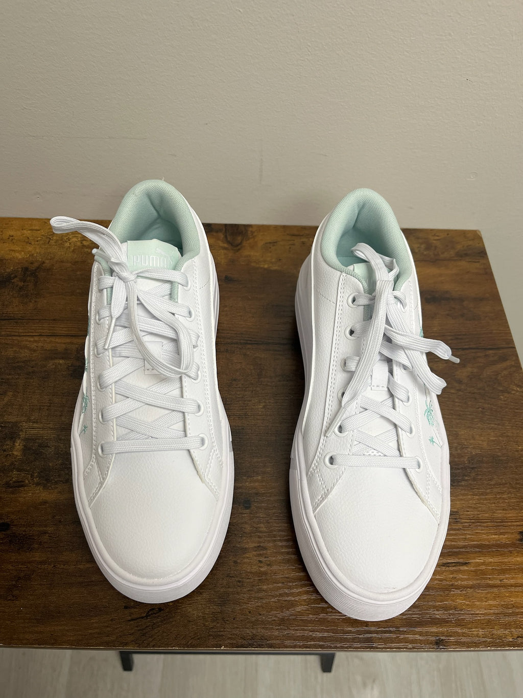New Women’s White & Blue Sneakers