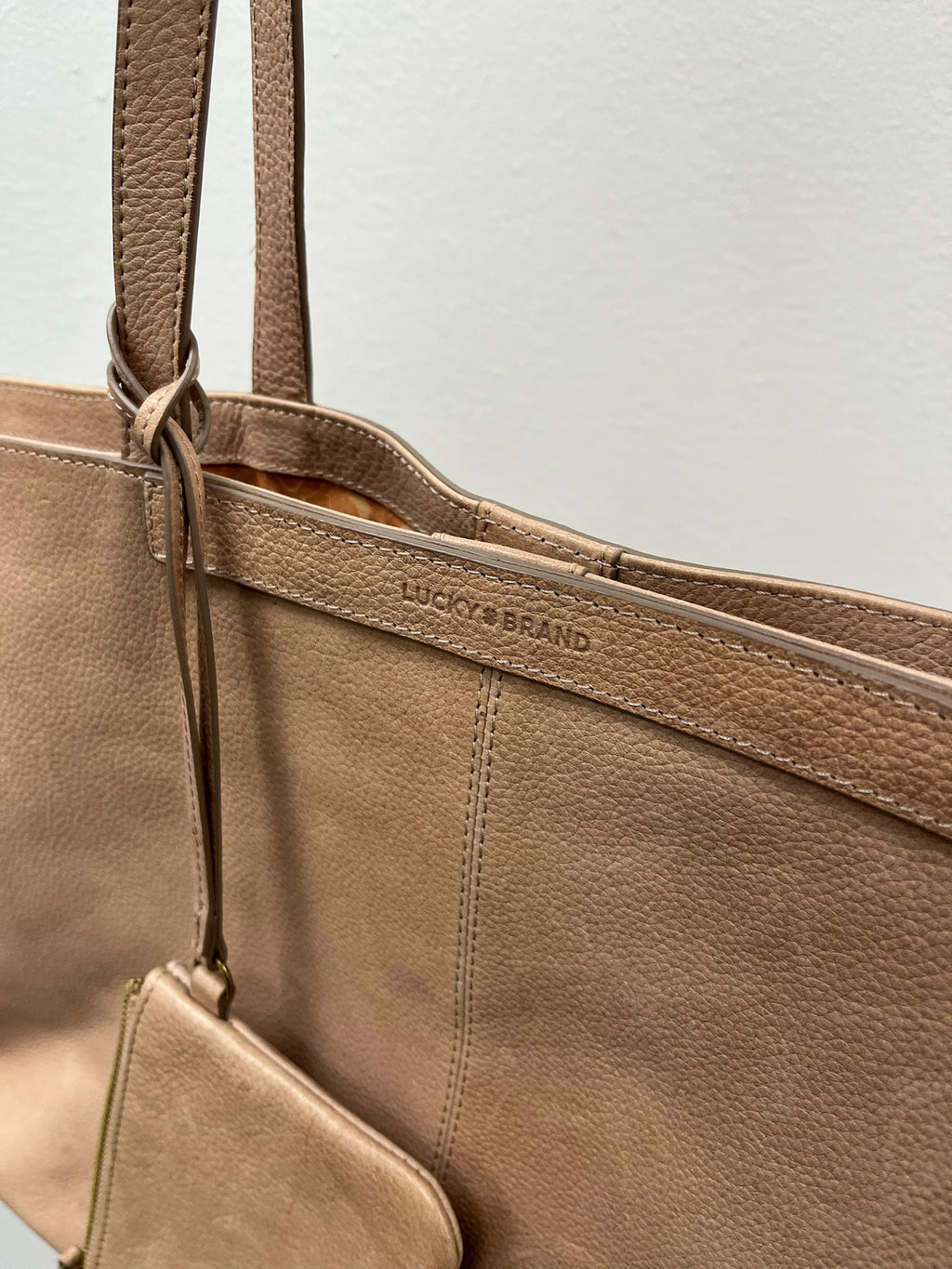 Used Two Piece Beige Tan Purse & Wallet Set
