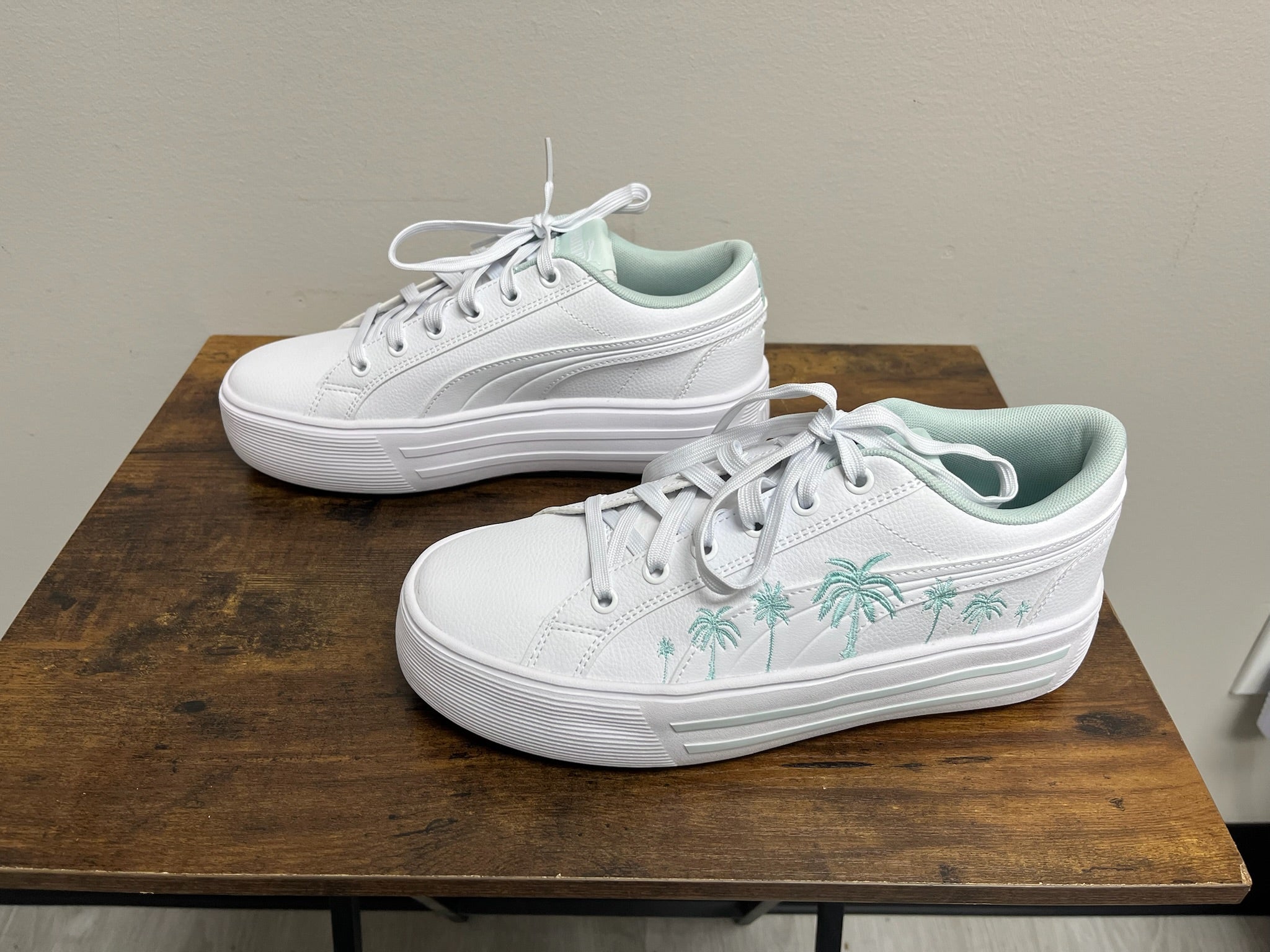 New Women’s White & Blue Sneakers