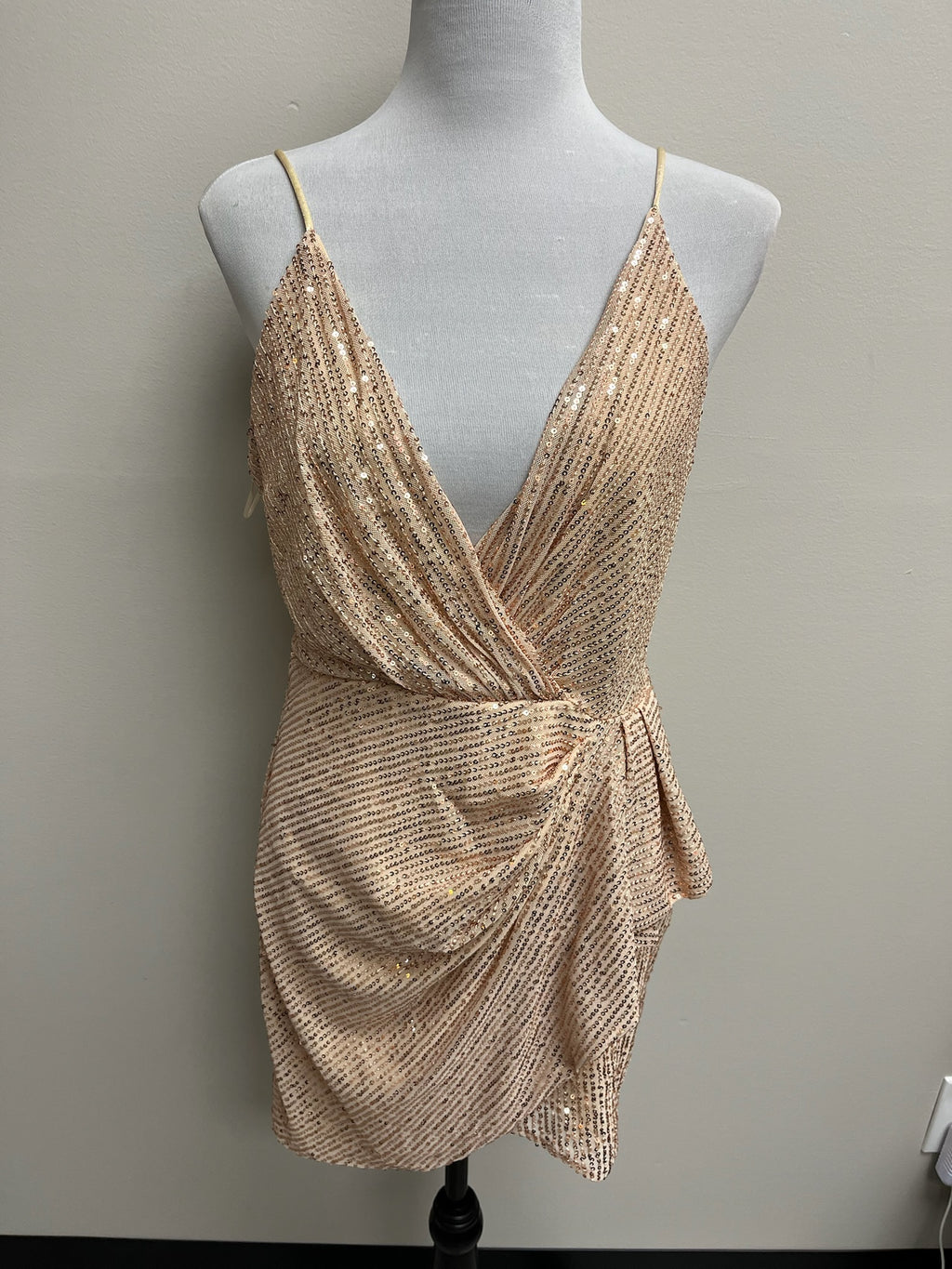 Used Women’s Beige Sequin Dress